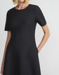 Wool-Silk Crepe Short Sleeve Dress
