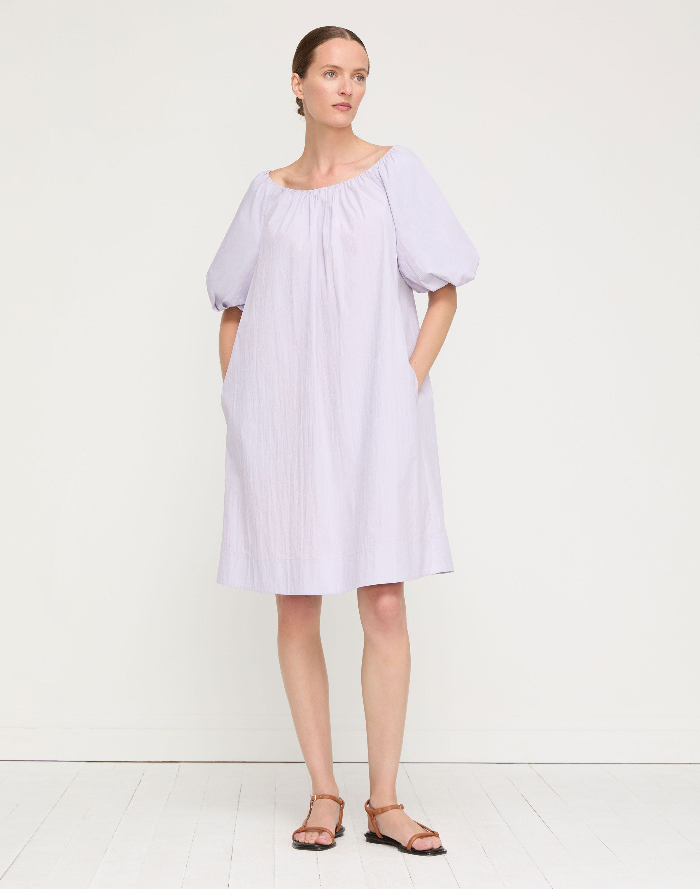 Travel Cotton Gathered Neckline Dress