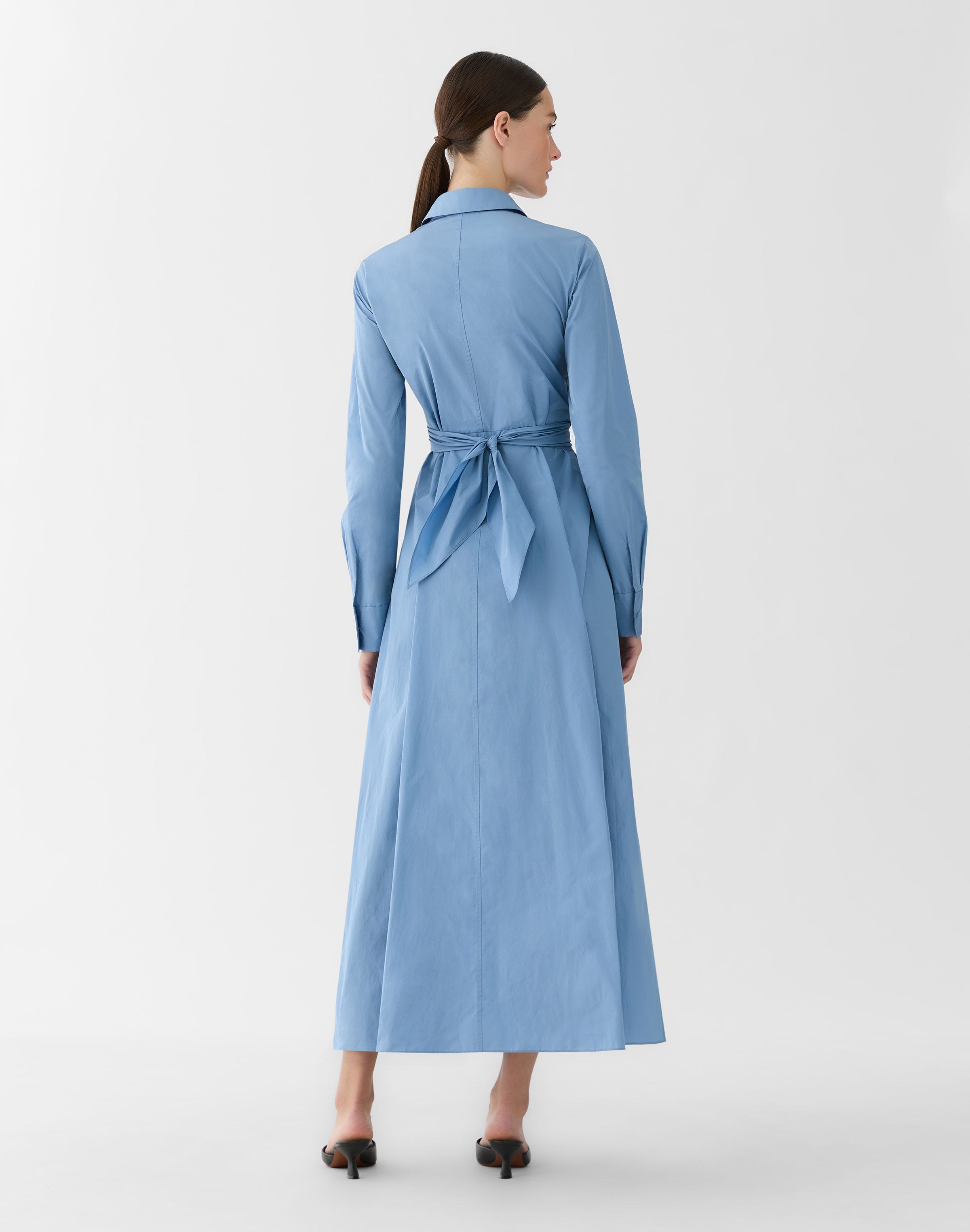 Plus-Size Taffeta Maxi Wrap Shirtdress