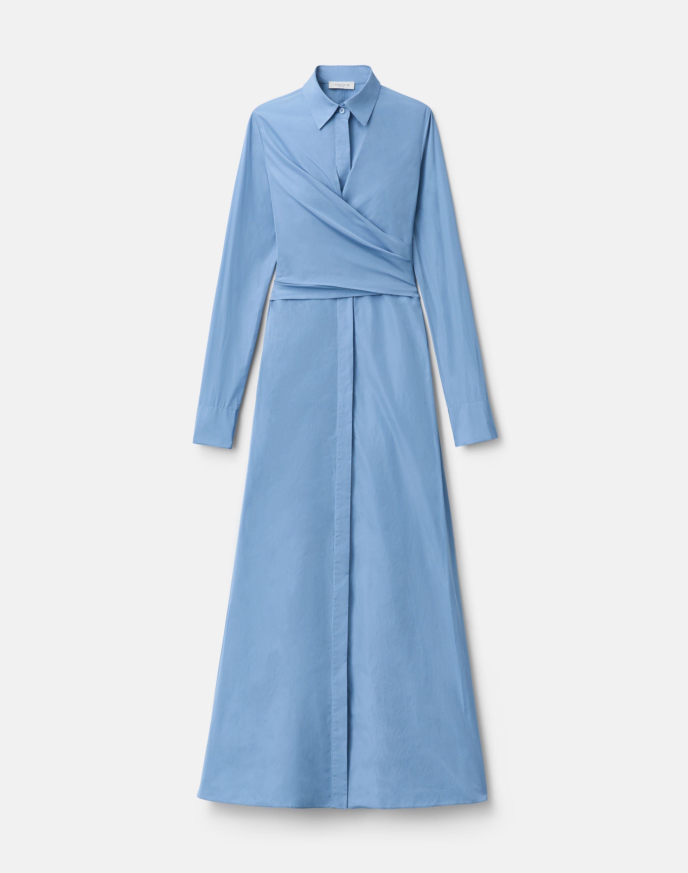 Plus-Size Taffeta Maxi Wrap Shirtdress