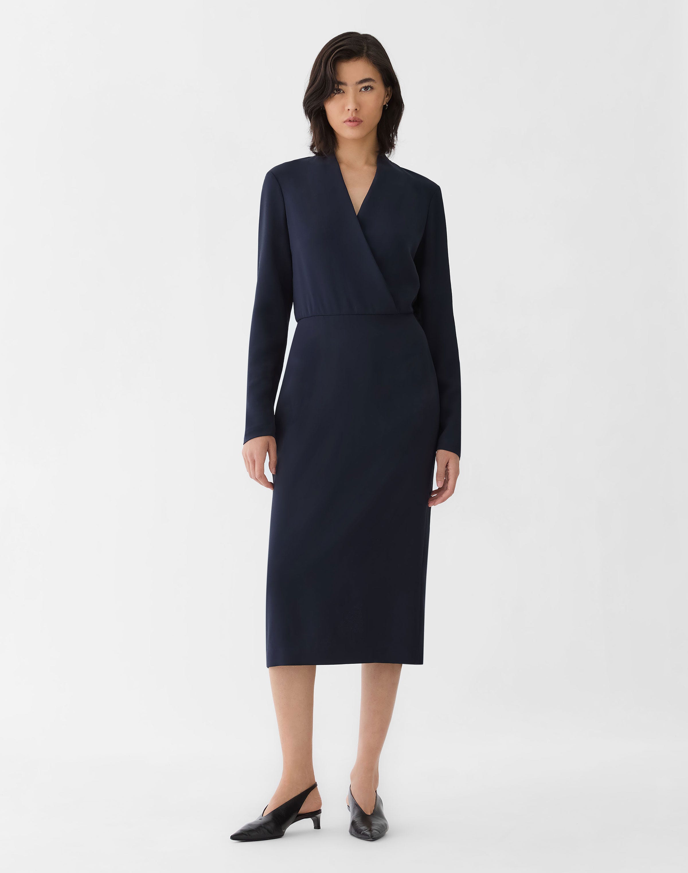 Responsible Finesse Crepe Blouson Sheath Dress