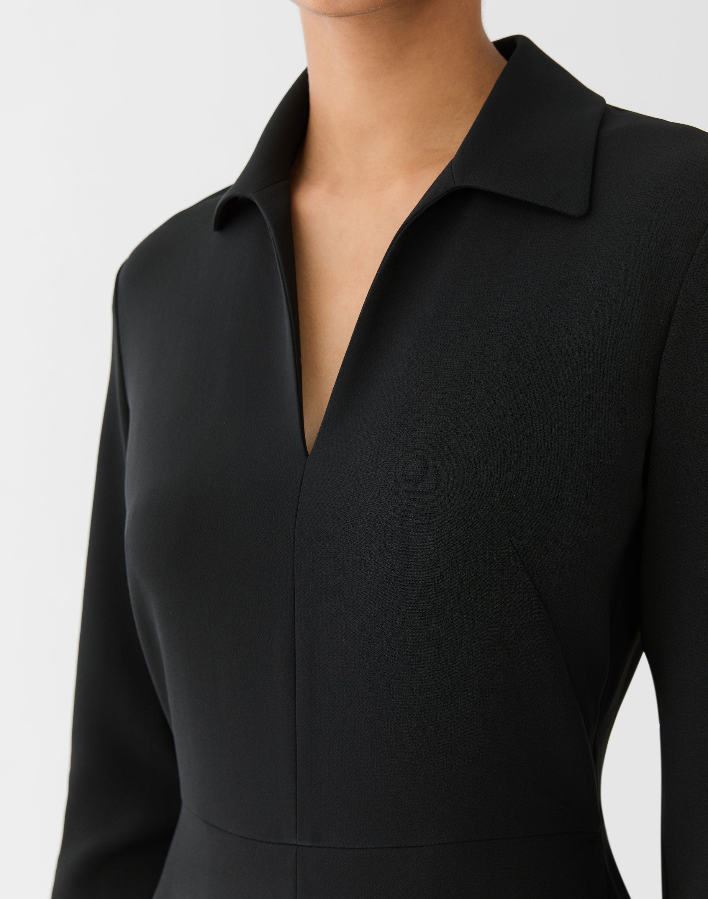 Responsible Finesse Crepe V-Neck Midi Dress