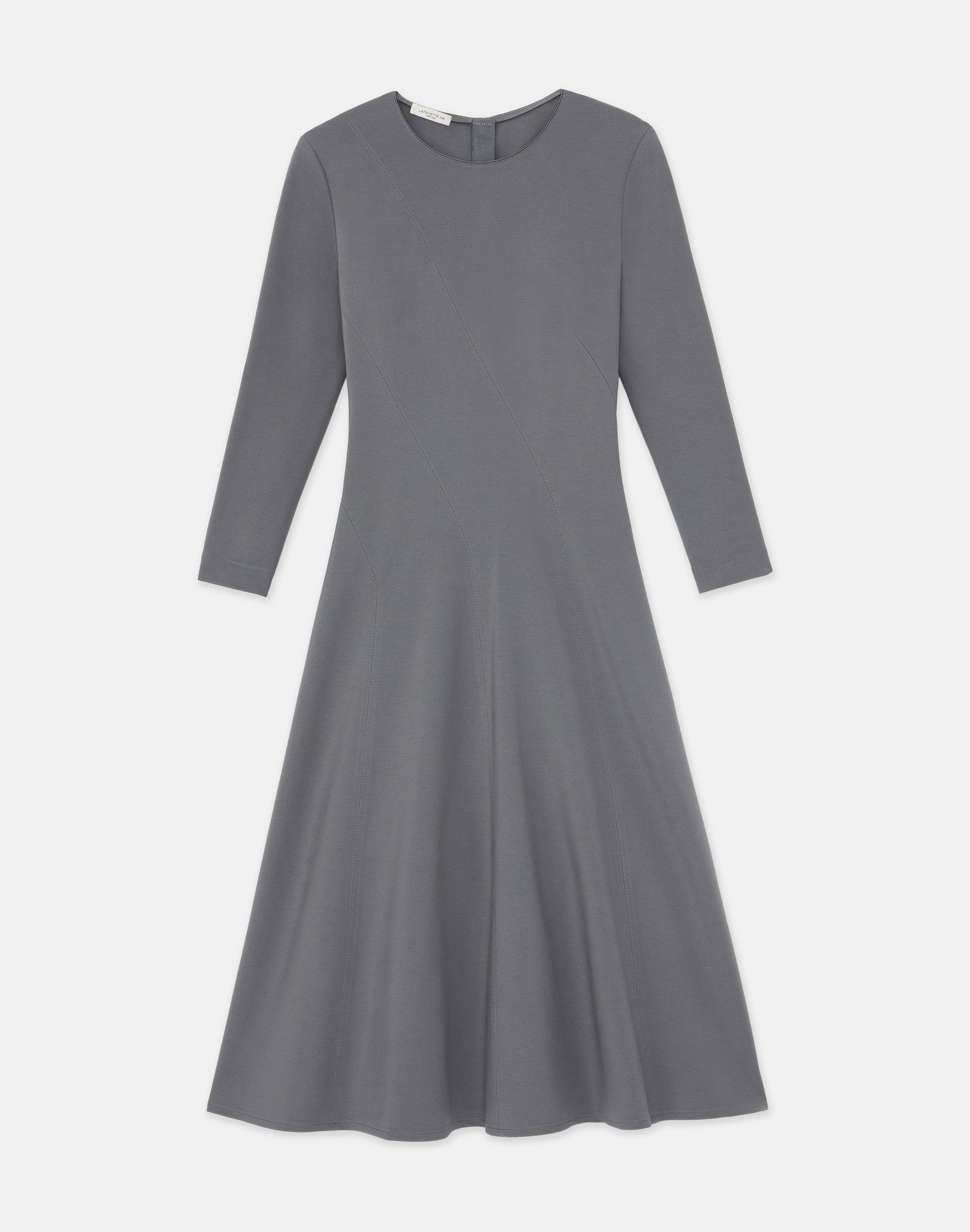 Lafayette 148 Punto Milano Flared Midi Dress In Grey