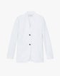 Crinkle Organic Linen-Cotton Two-Button Blazer