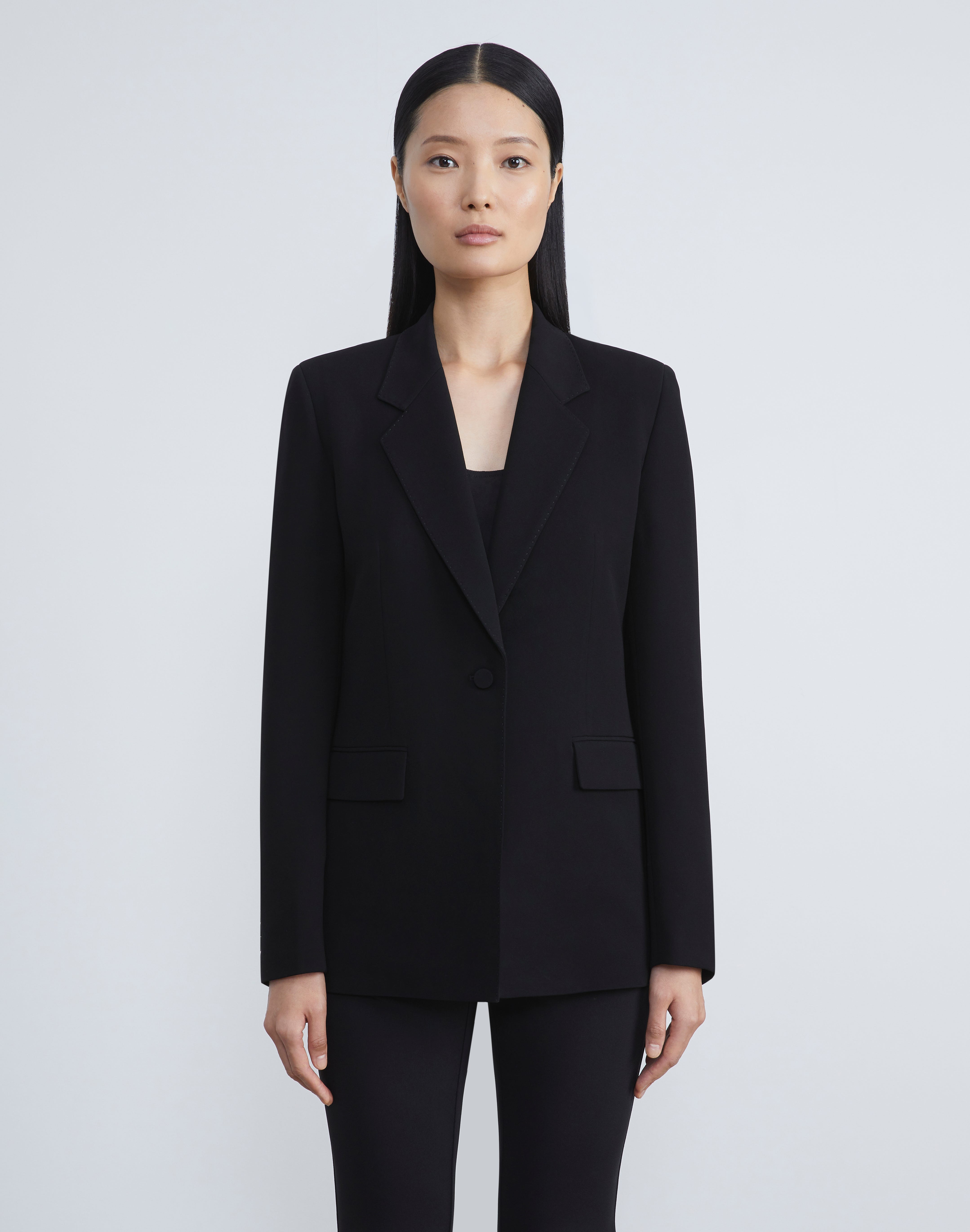 Finesse Crepe Single Button Fitted Blazer