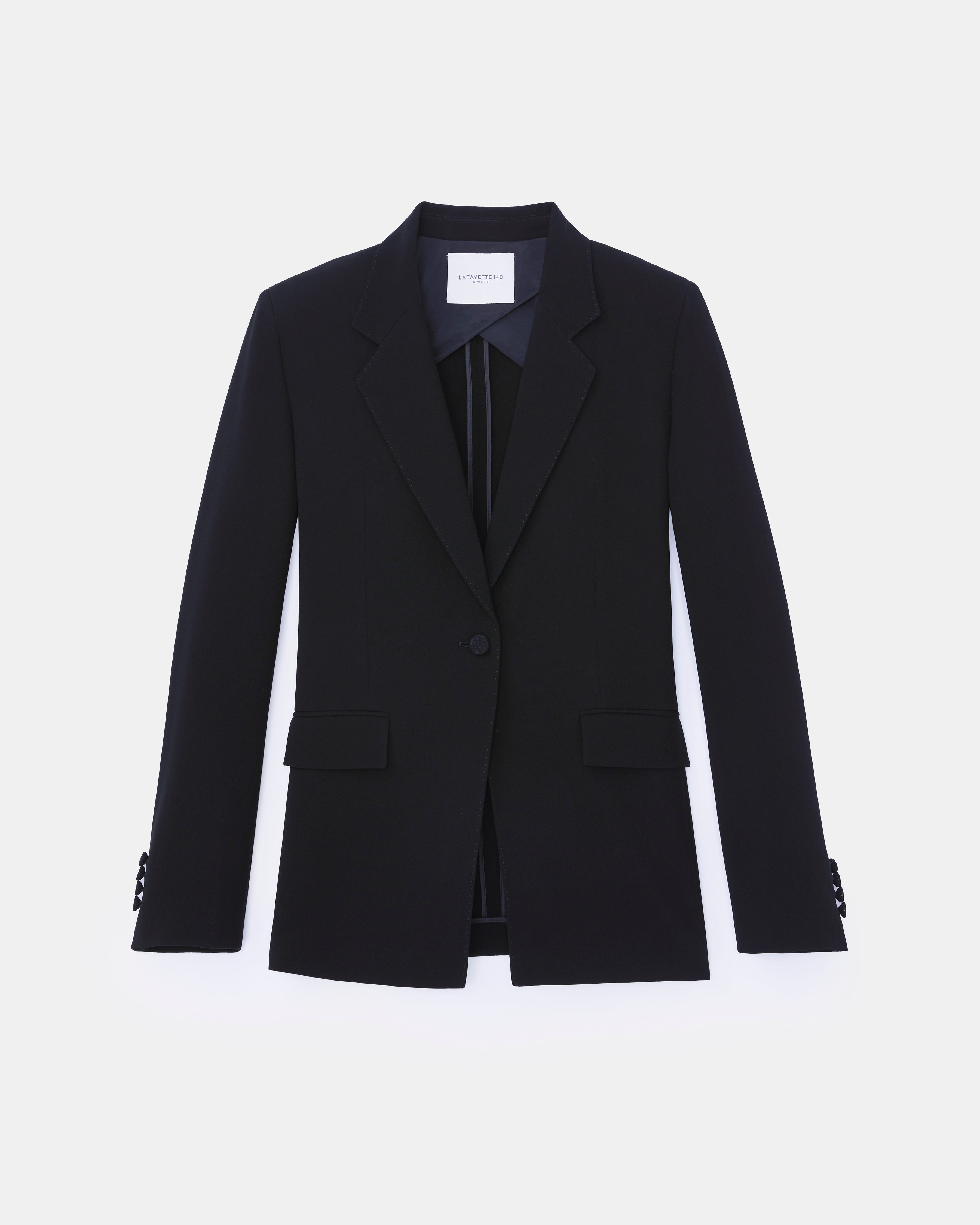 Finesse Crepe Single Button Fitted Blazer