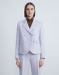 Wool-Silk Crepe Double-Breasted Cropped Blazer