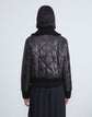 Quilted Nappa Lambskin Leather Cropped Bomber Jacket