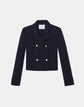 Double Face Wool Double-Breasted Cropped Blazer