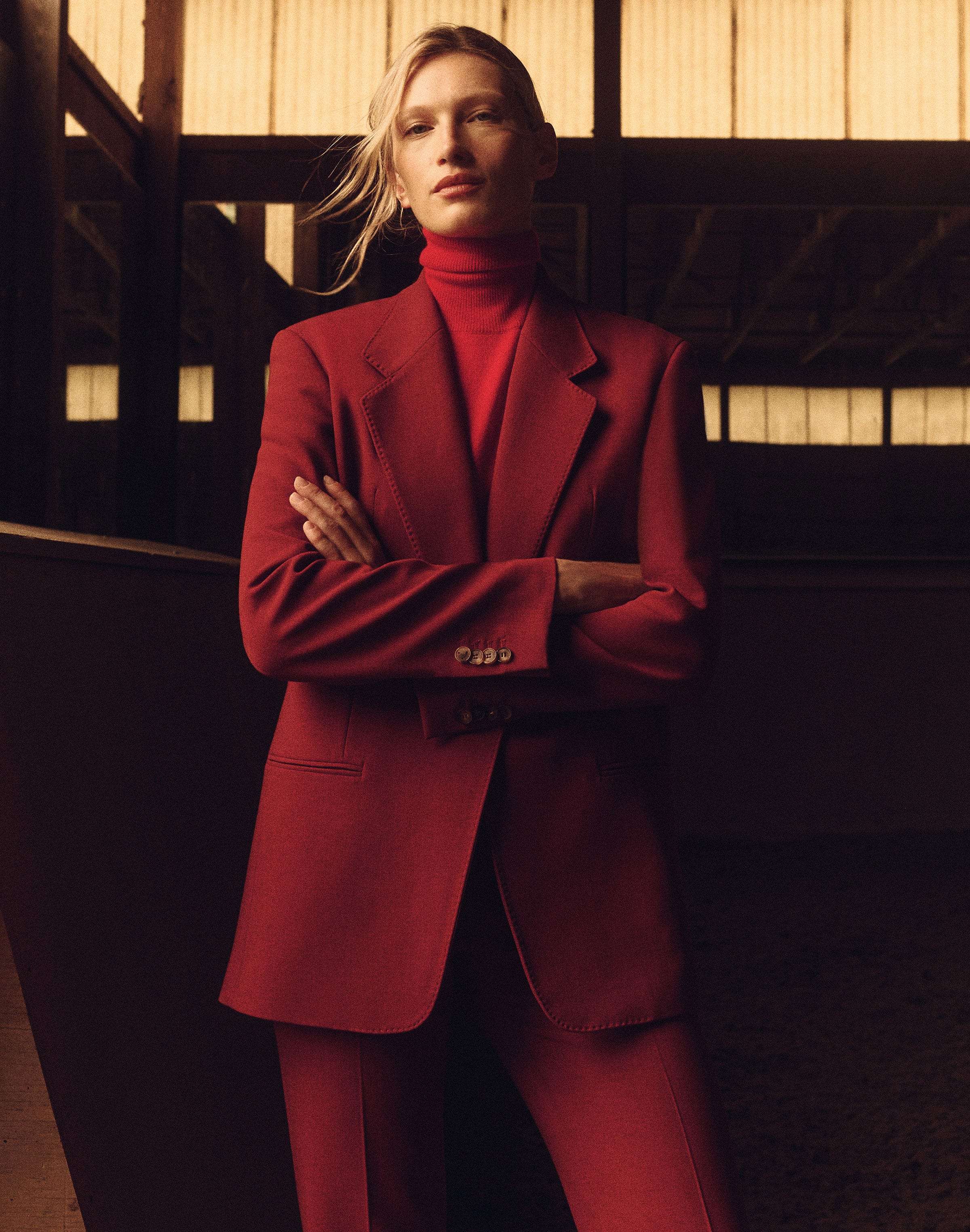 Petite Responsible Wool Double Face Single Button Blazer