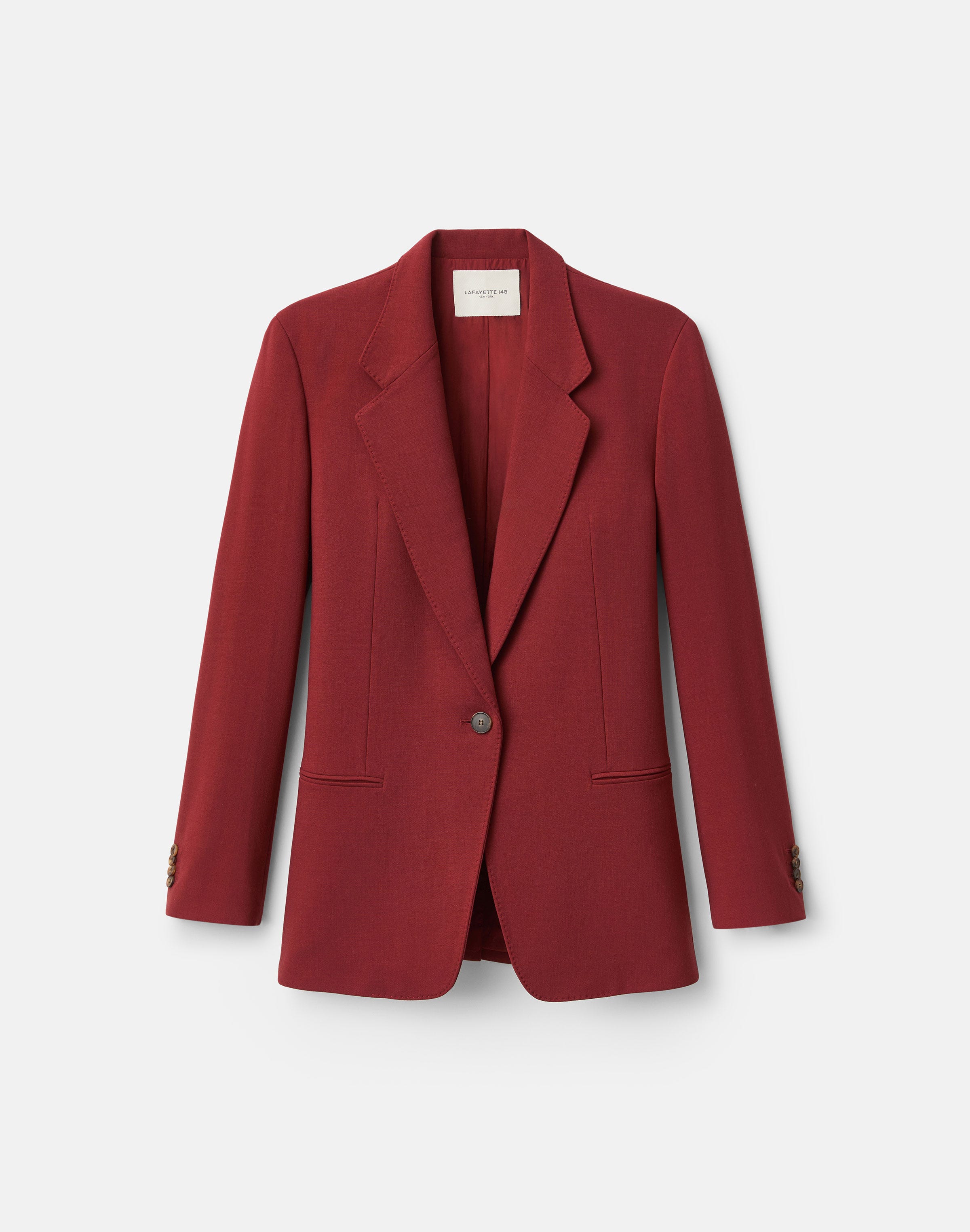 Petite Responsible Wool Double Face Single Button Blazer