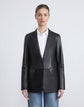 Plus-Size Nappa Leather Blazer