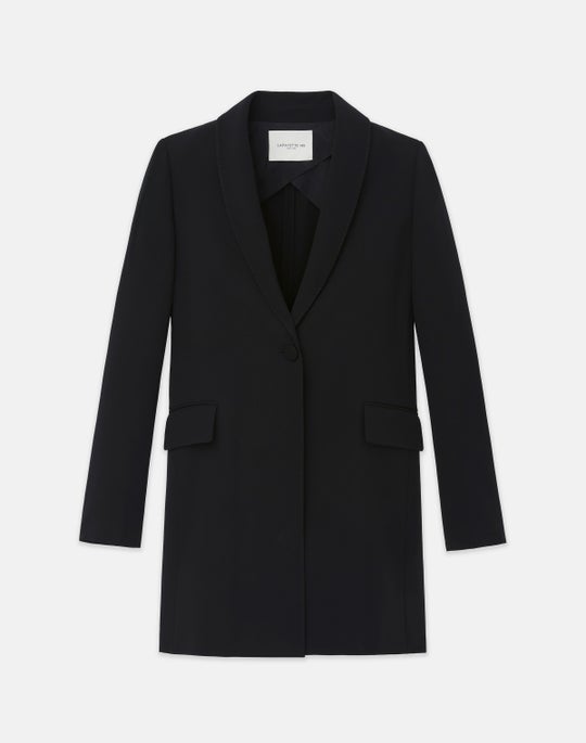 Plus-Size Responsible Finesse Crepe Shawl Collar Jacket