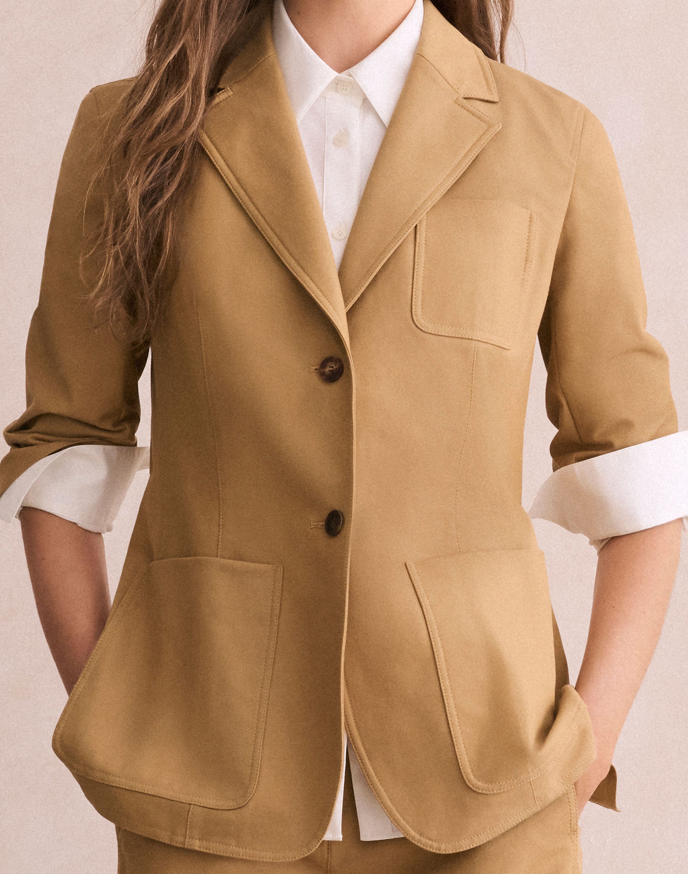Petite Techno Stretch Twill Three Pocket Blazer
