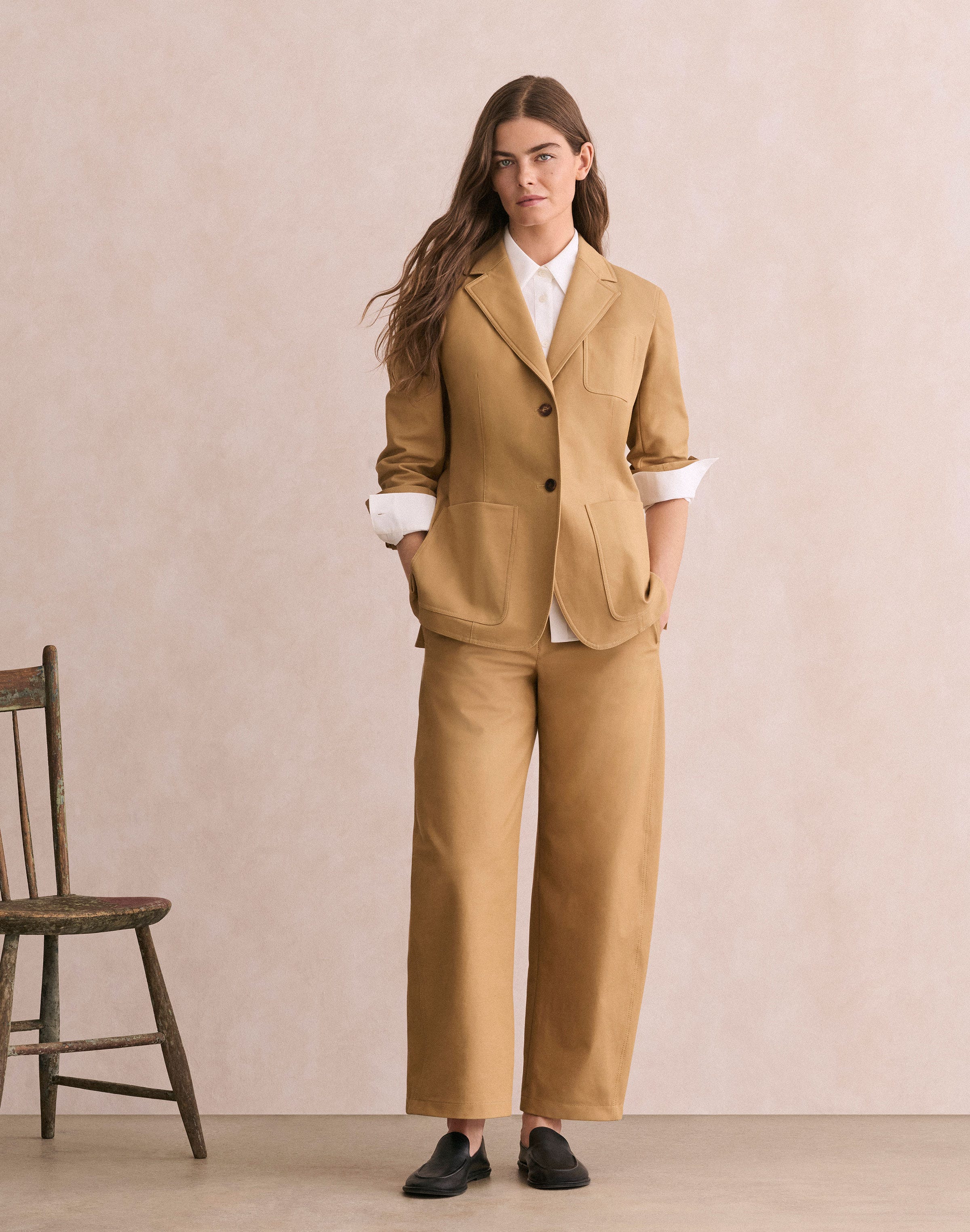 Petite Techno Stretch Twill Three Pocket Blazer