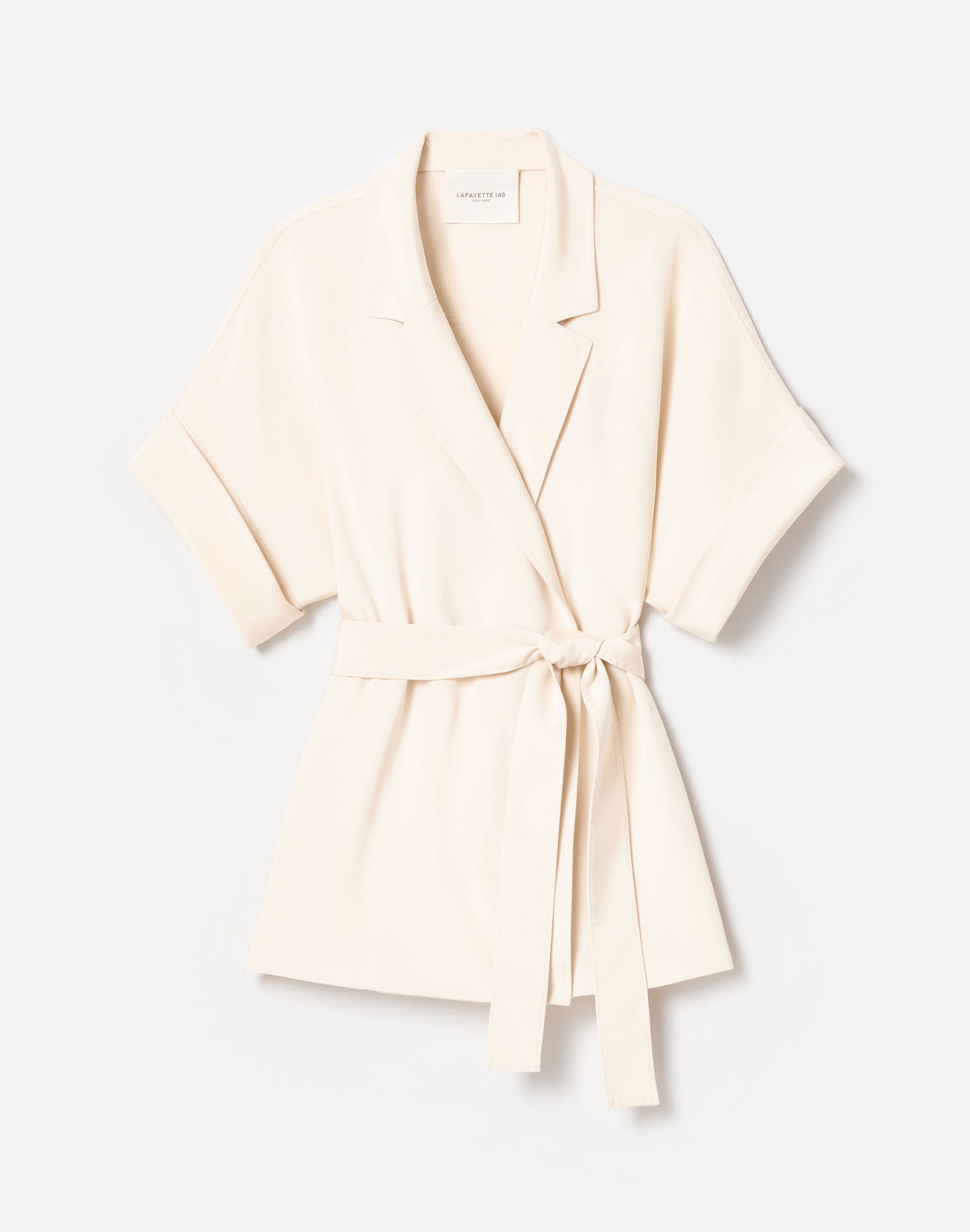 【爆買い！】 De Crepe Silk Organic Chine Jacket Belted Sleeve Short ジャケット・アウター