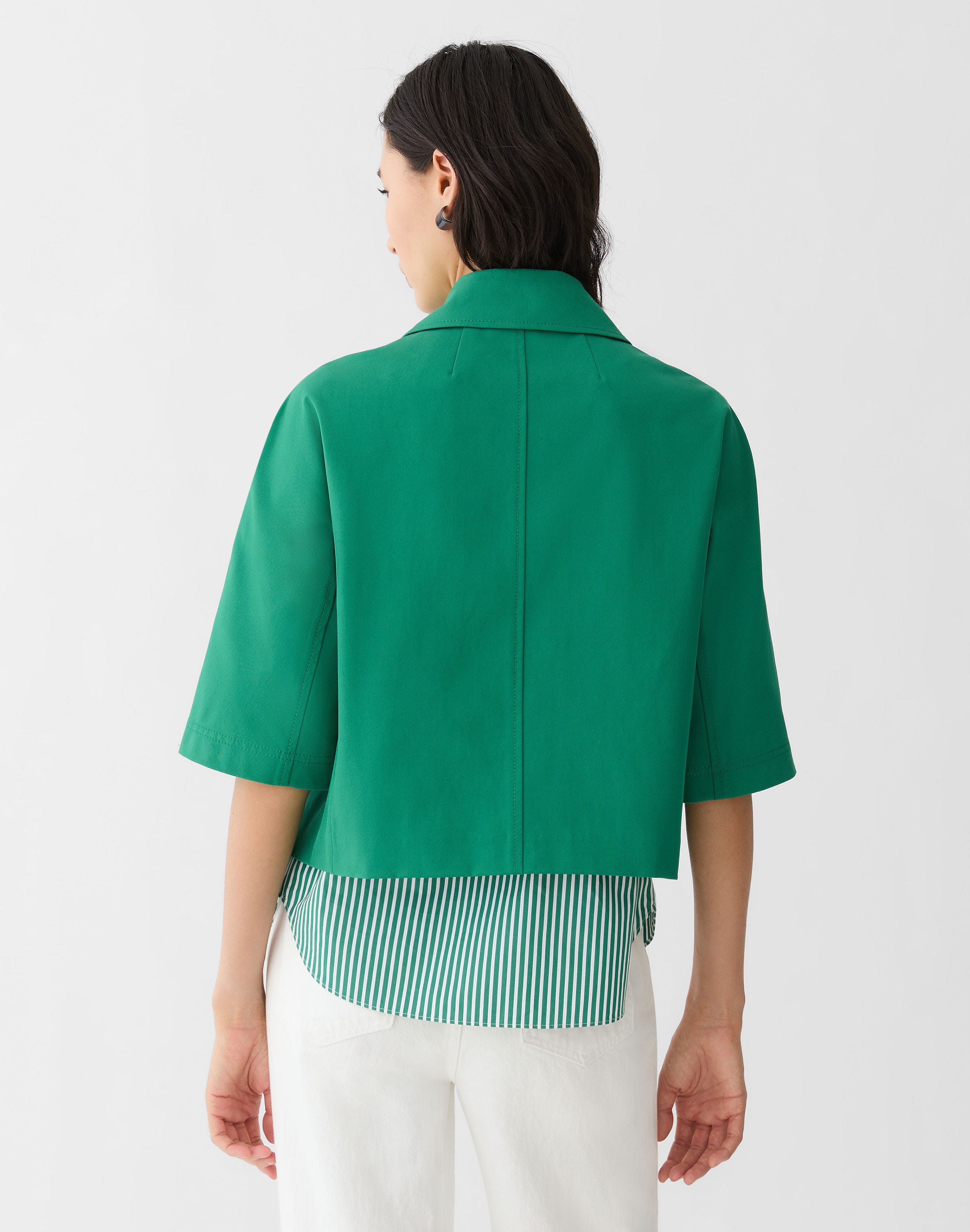 Petite Techno Stretch Twill Cropped Jacket