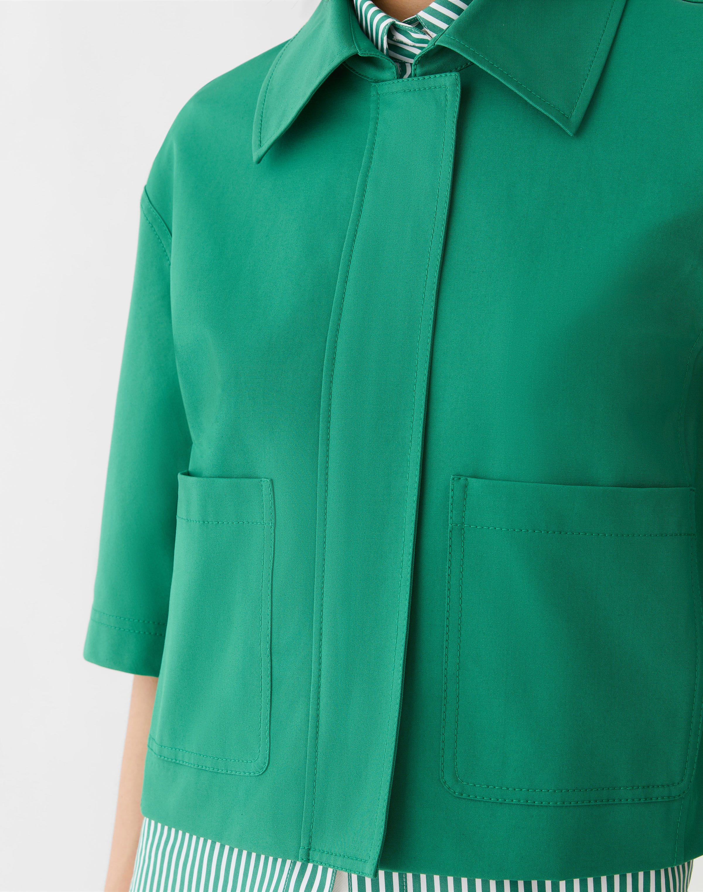 Petite Techno Stretch Twill Cropped Jacket