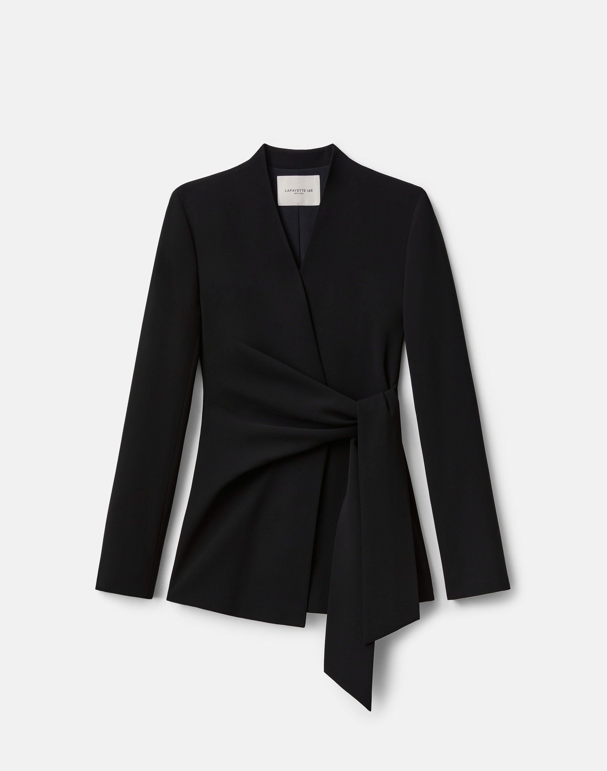 Plus-Size Responsible Finesse Crepe Wrap Blazer