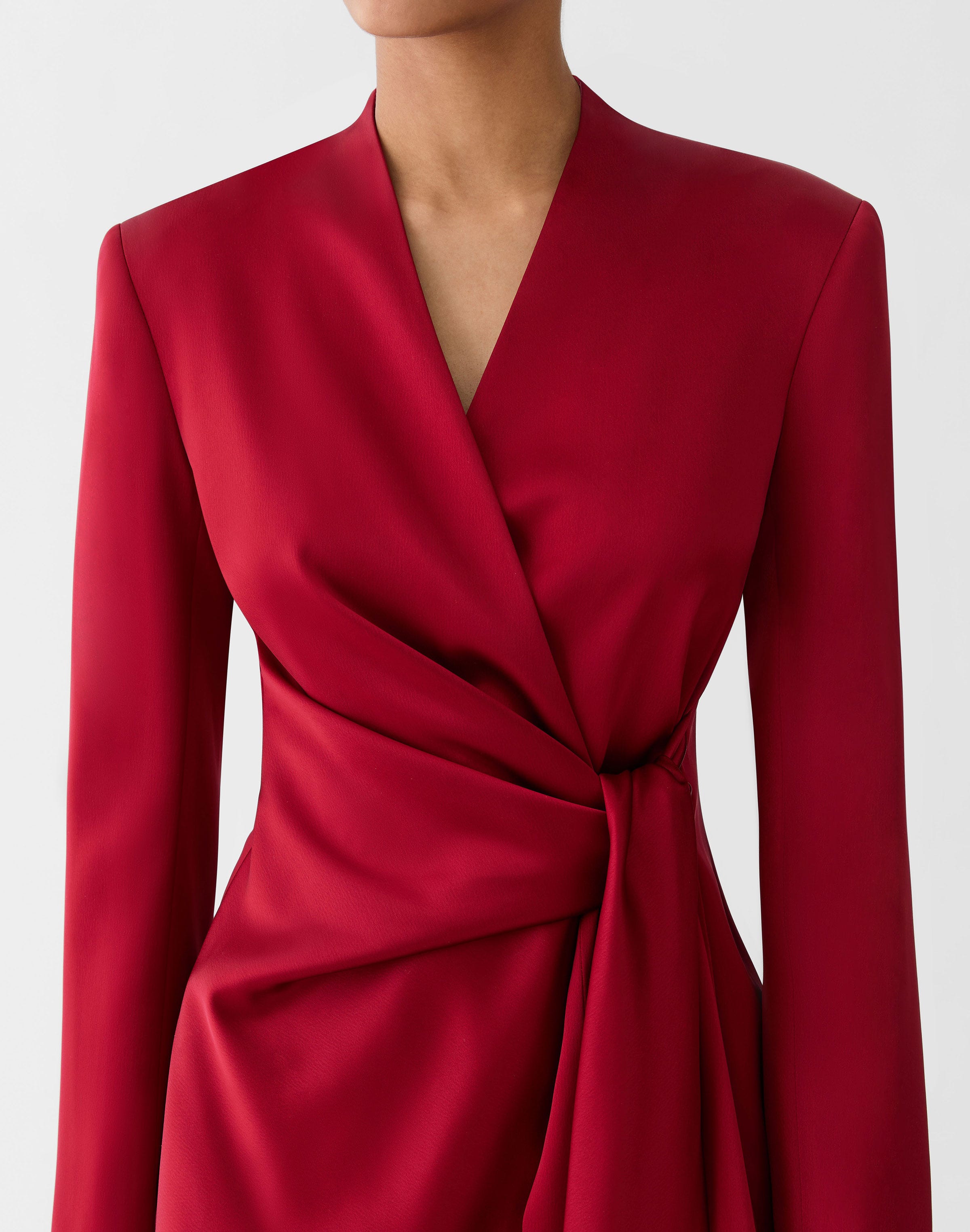 Satin Wrap Blazer