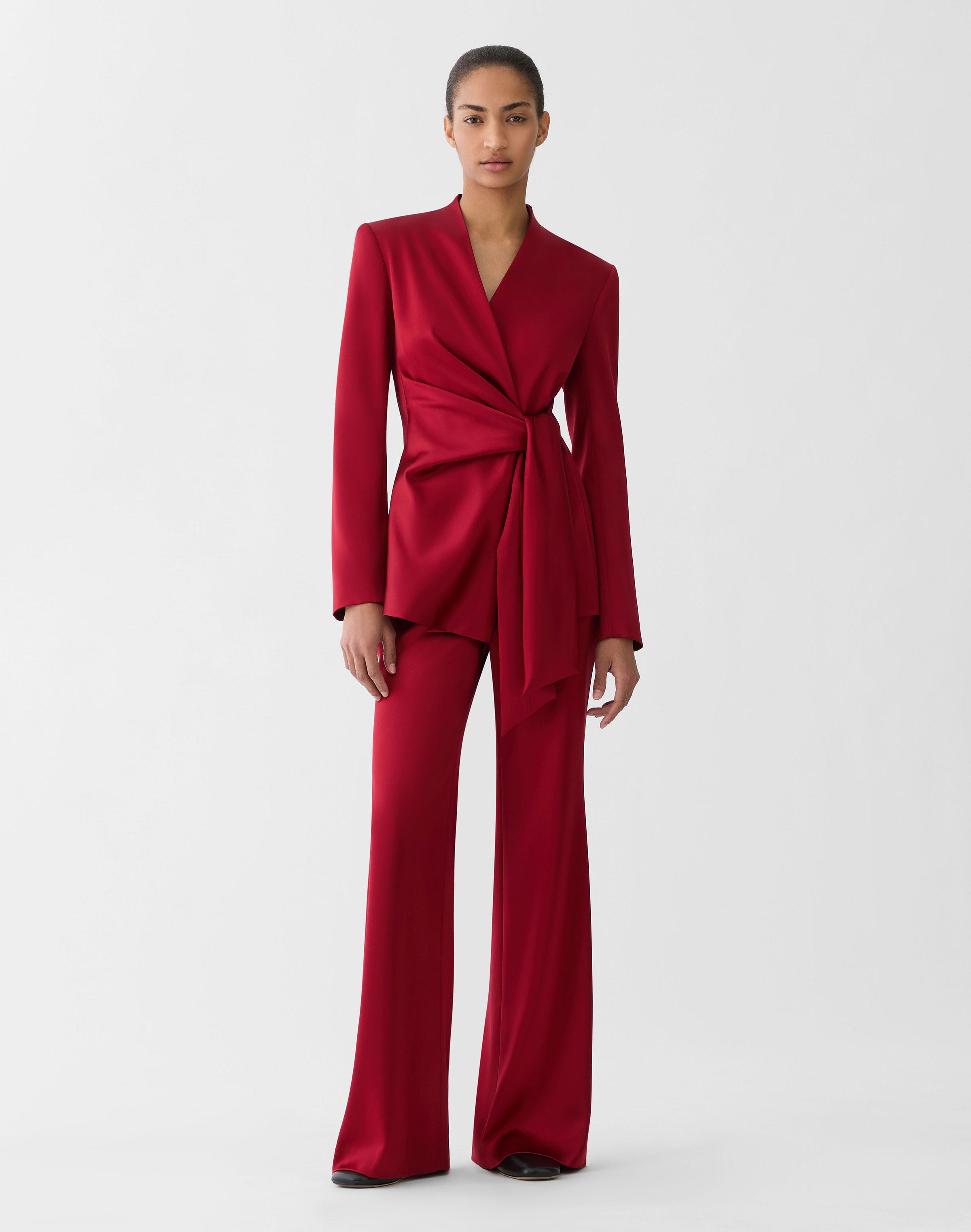 Satin Wrap Blazer