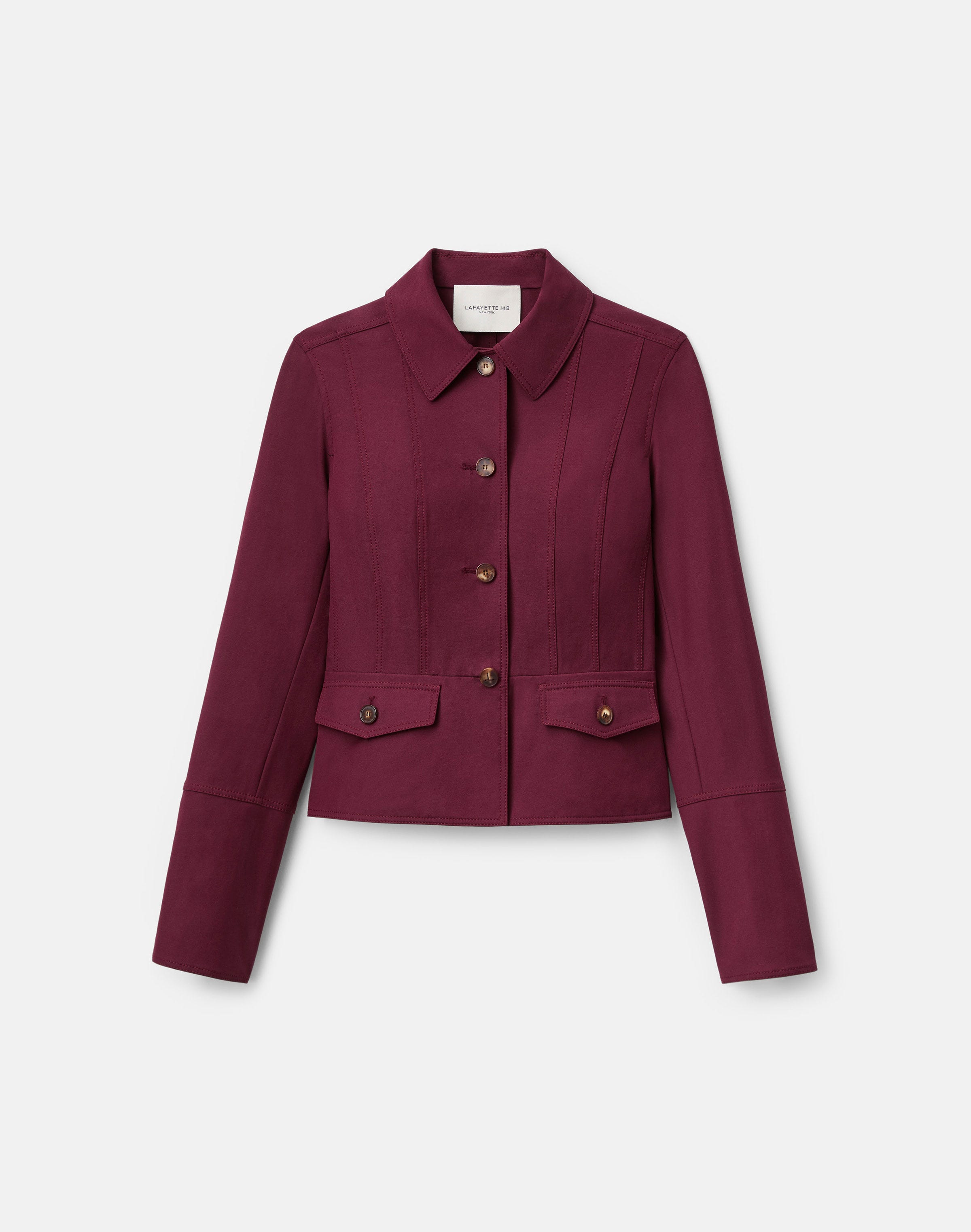 Techno Stretch Twill Button Front Jacket