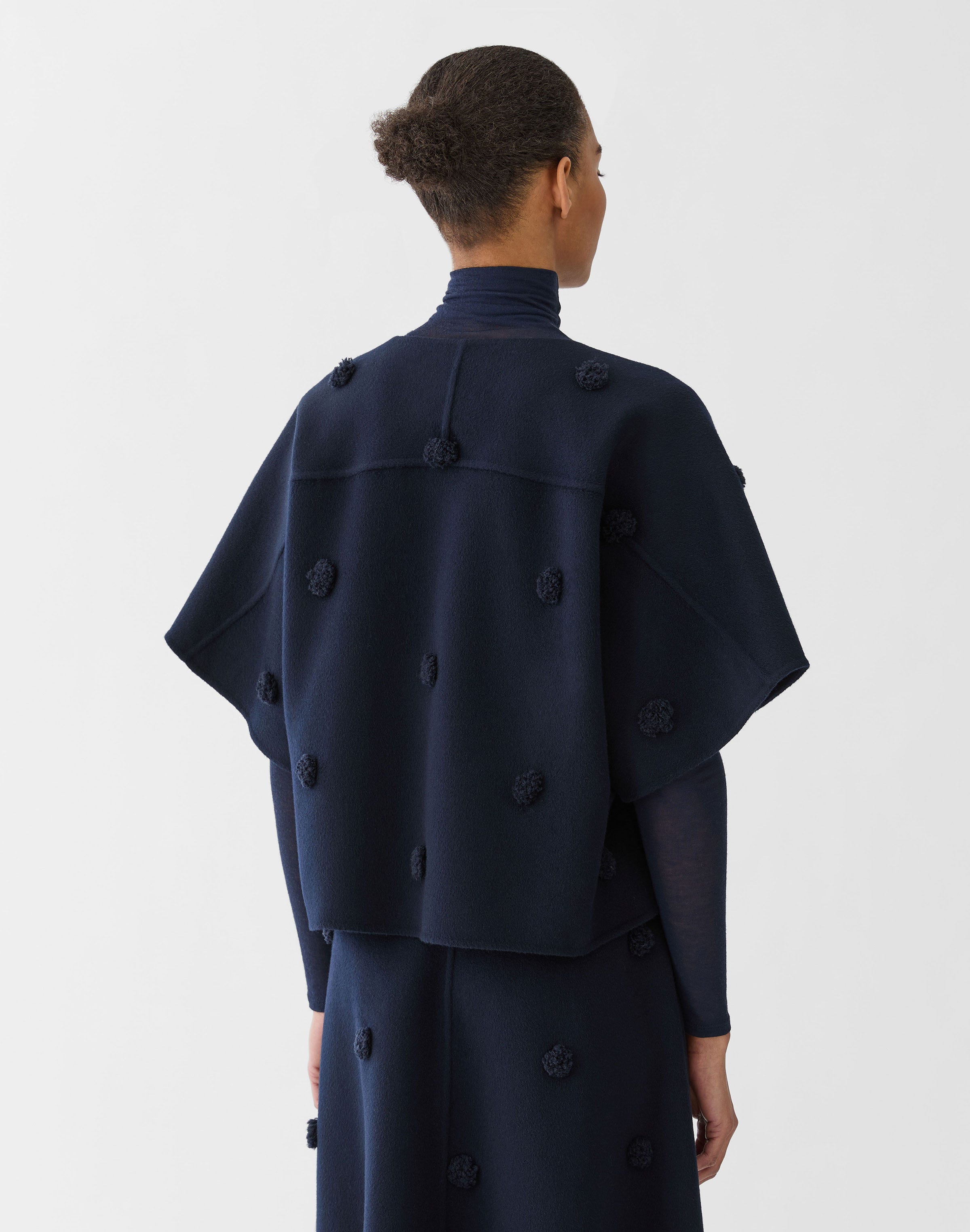 Wool-Cashmere Double Face Embellished Short Jacket