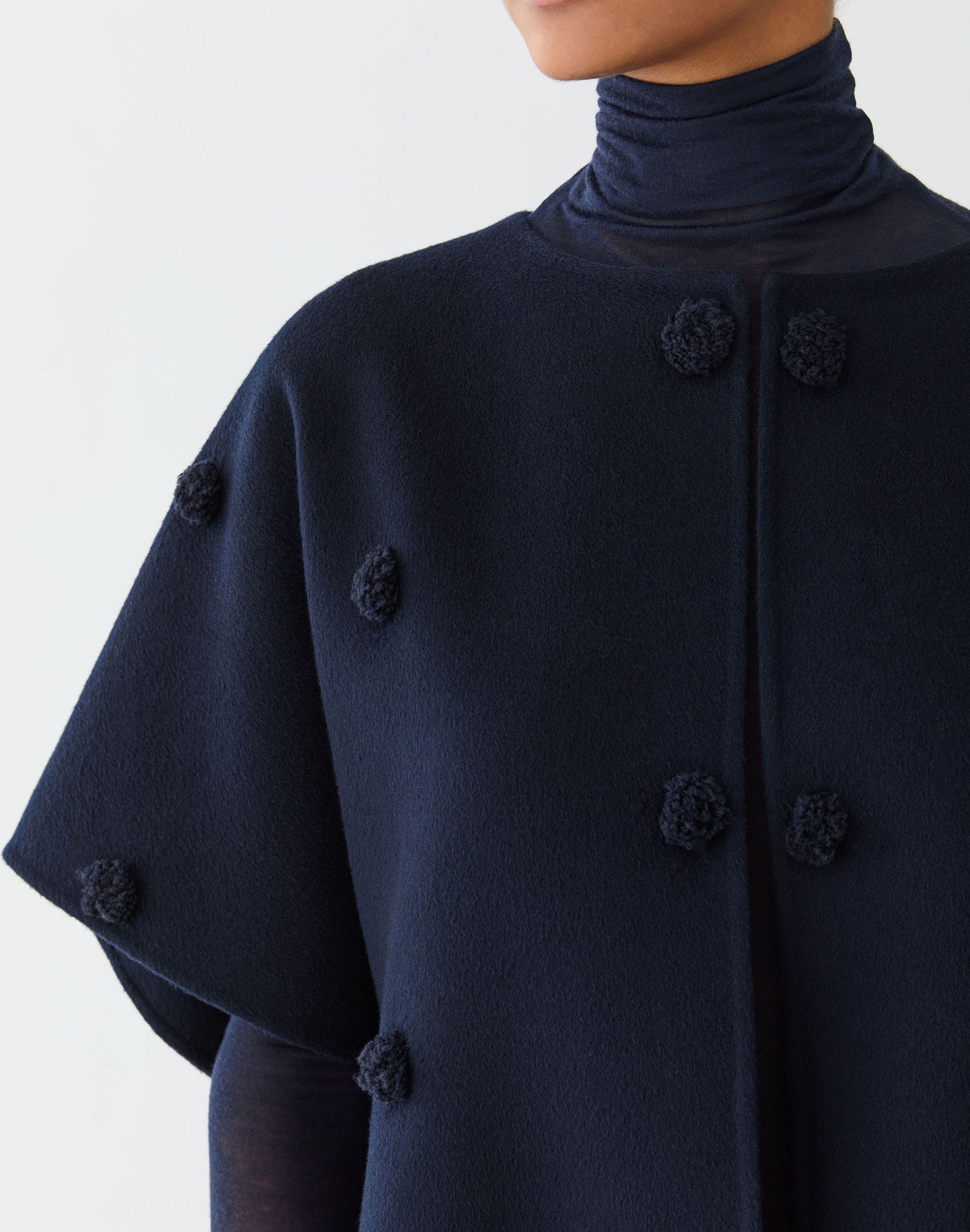 Wool-Cashmere Double Face Embellished Short Jacket