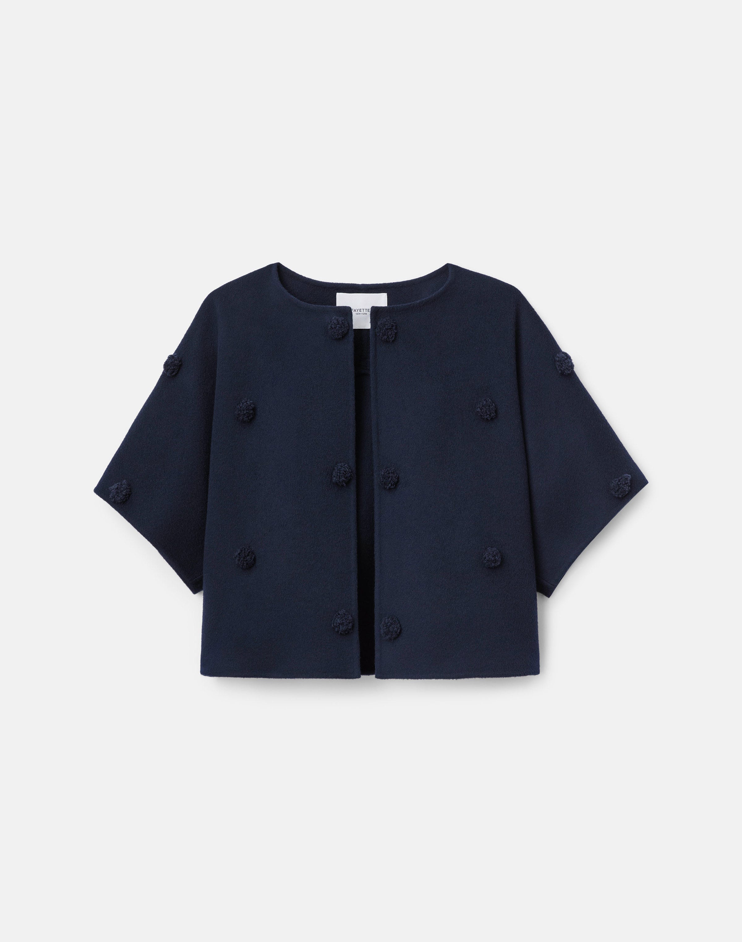 Wool-Cashmere Double Face Embellished Short Jacket