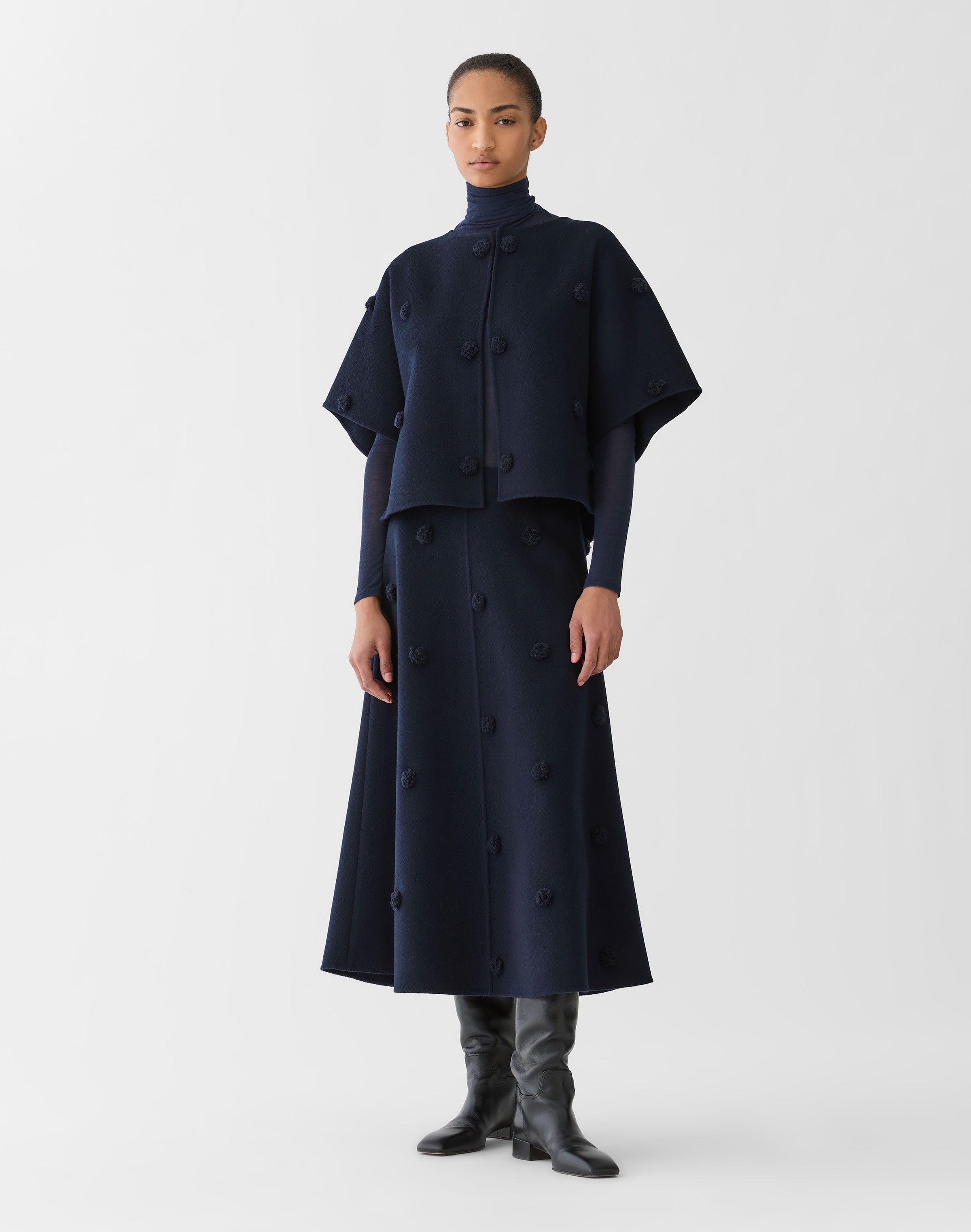 Wool-Cashmere Double Face Embellished Short Jacket