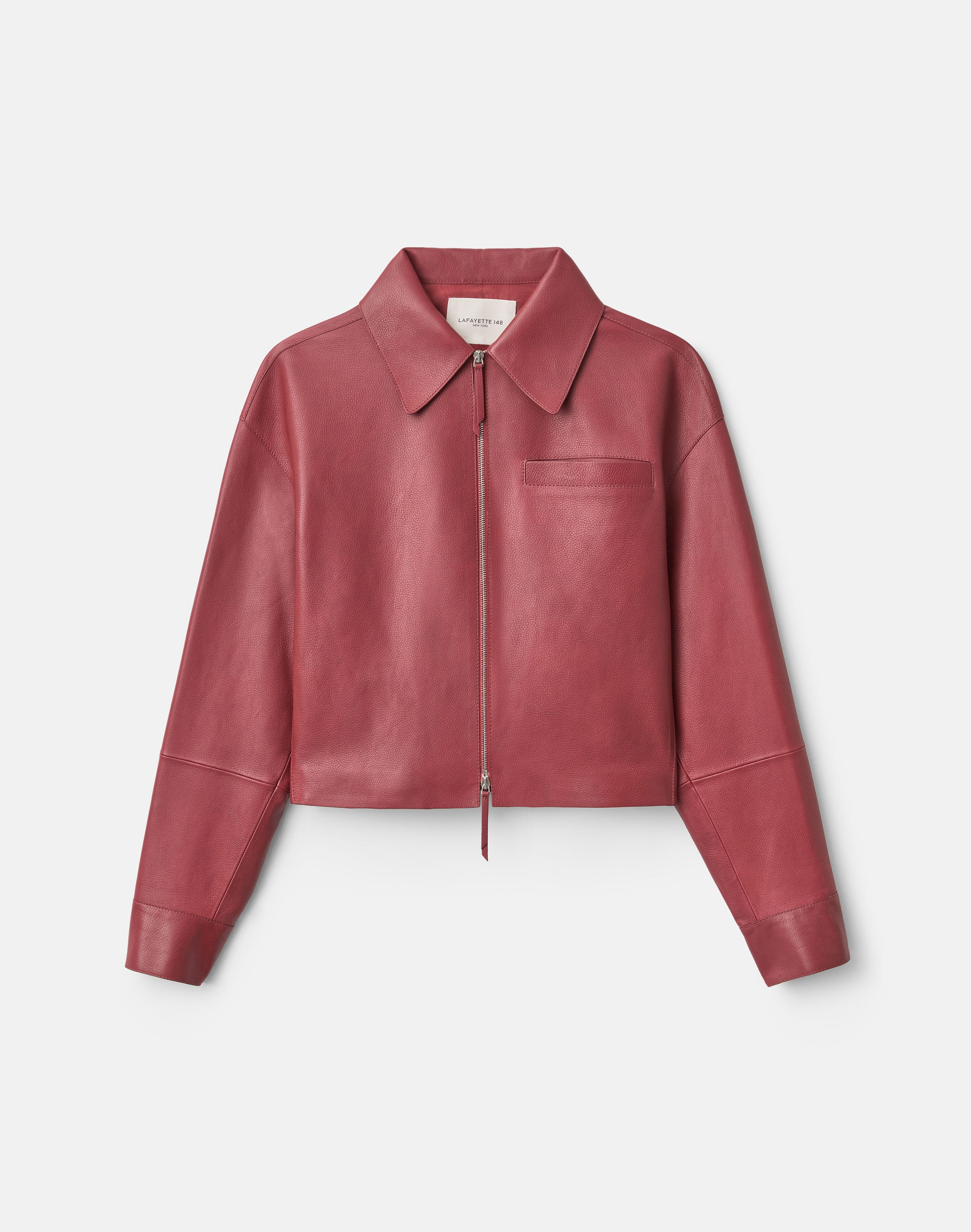 Petite Full Grain Leather Short Jacket