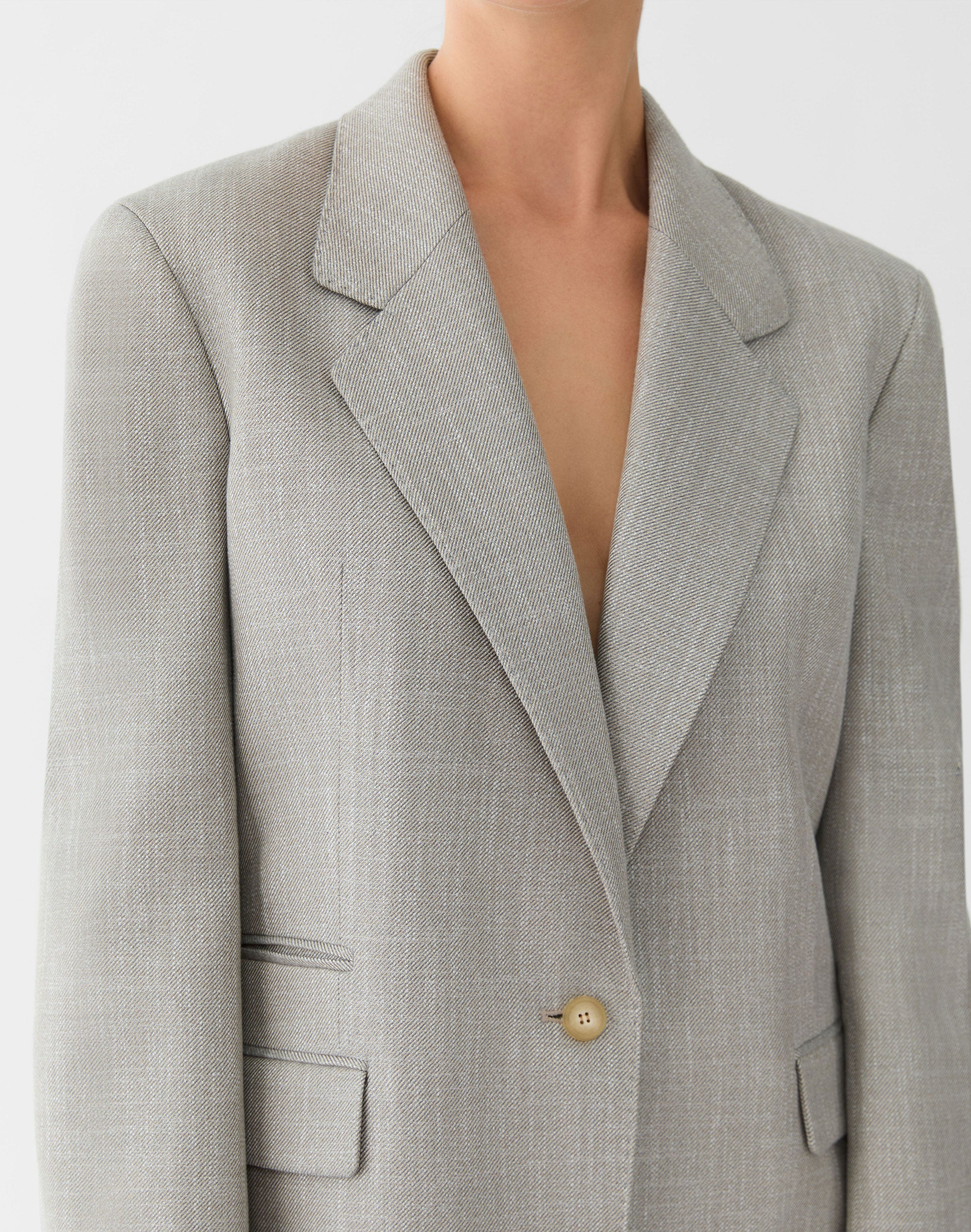Bamboo Viscose Twill Three Pocket Blazer