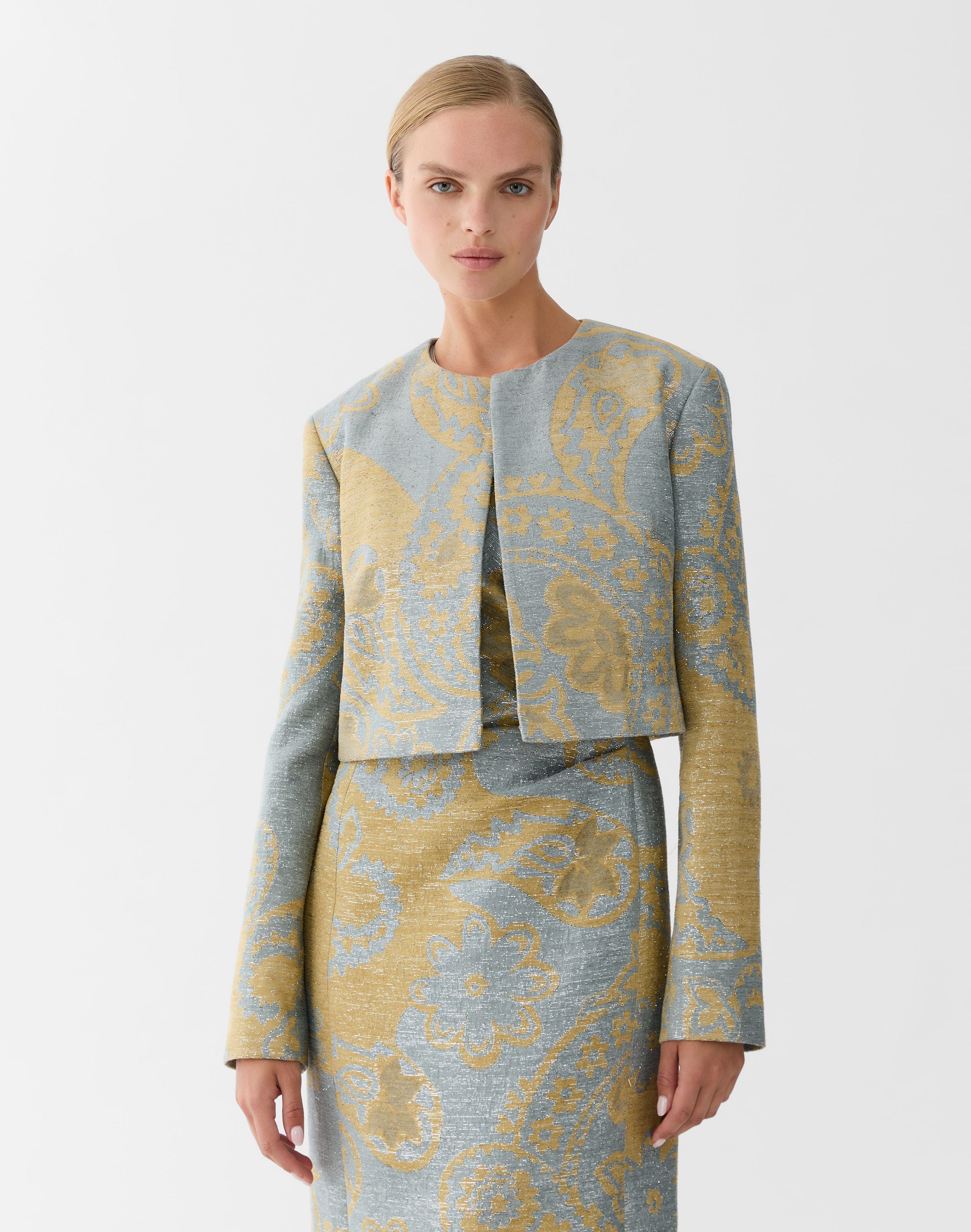 Paisley Jacquard Short Jacket