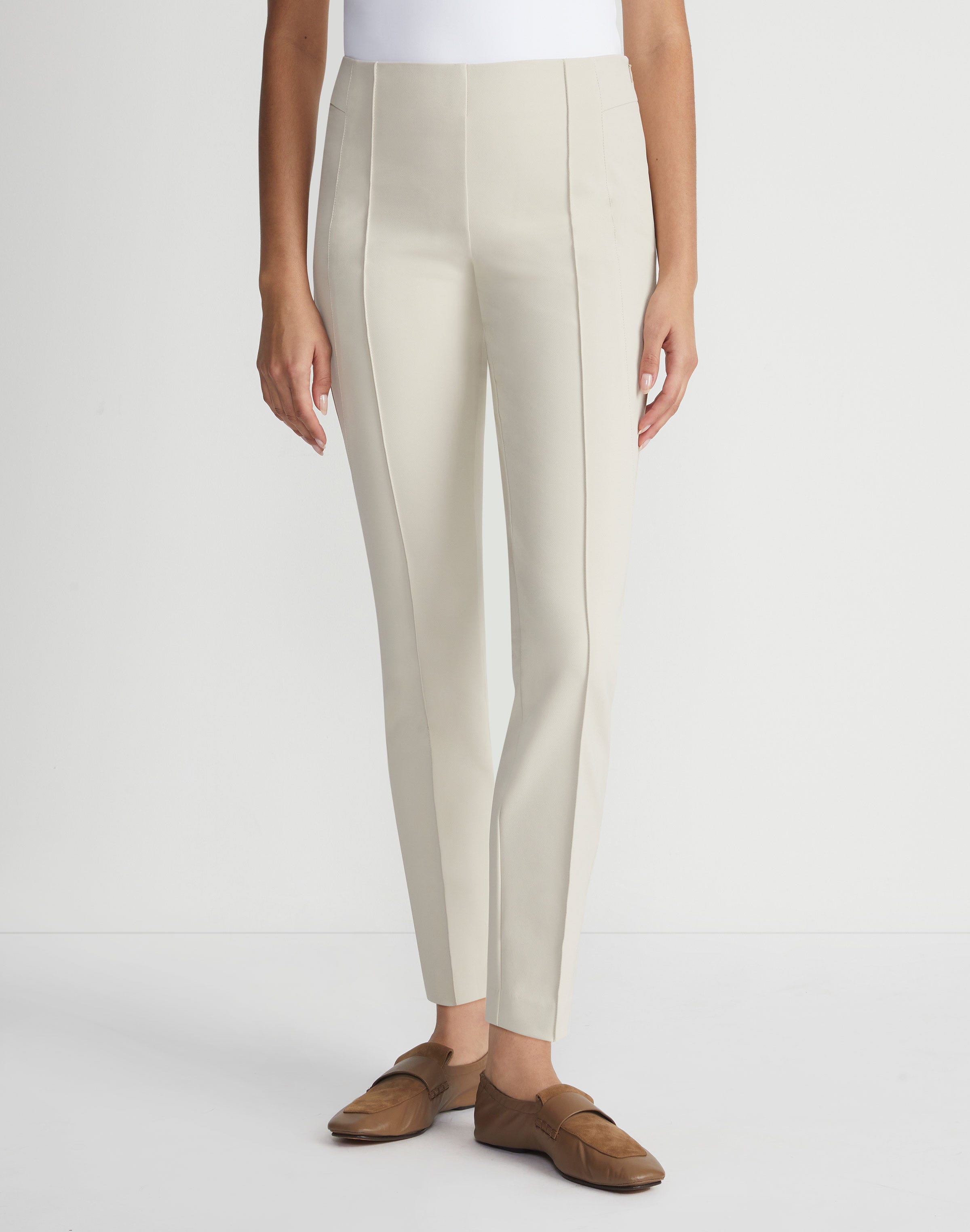 Shop Lafayette 148 Acclaimed Stretch Gramercy Pant In Beige