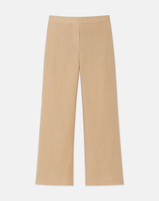 Plus-Size Organic Linen Columbus Cropped Pant