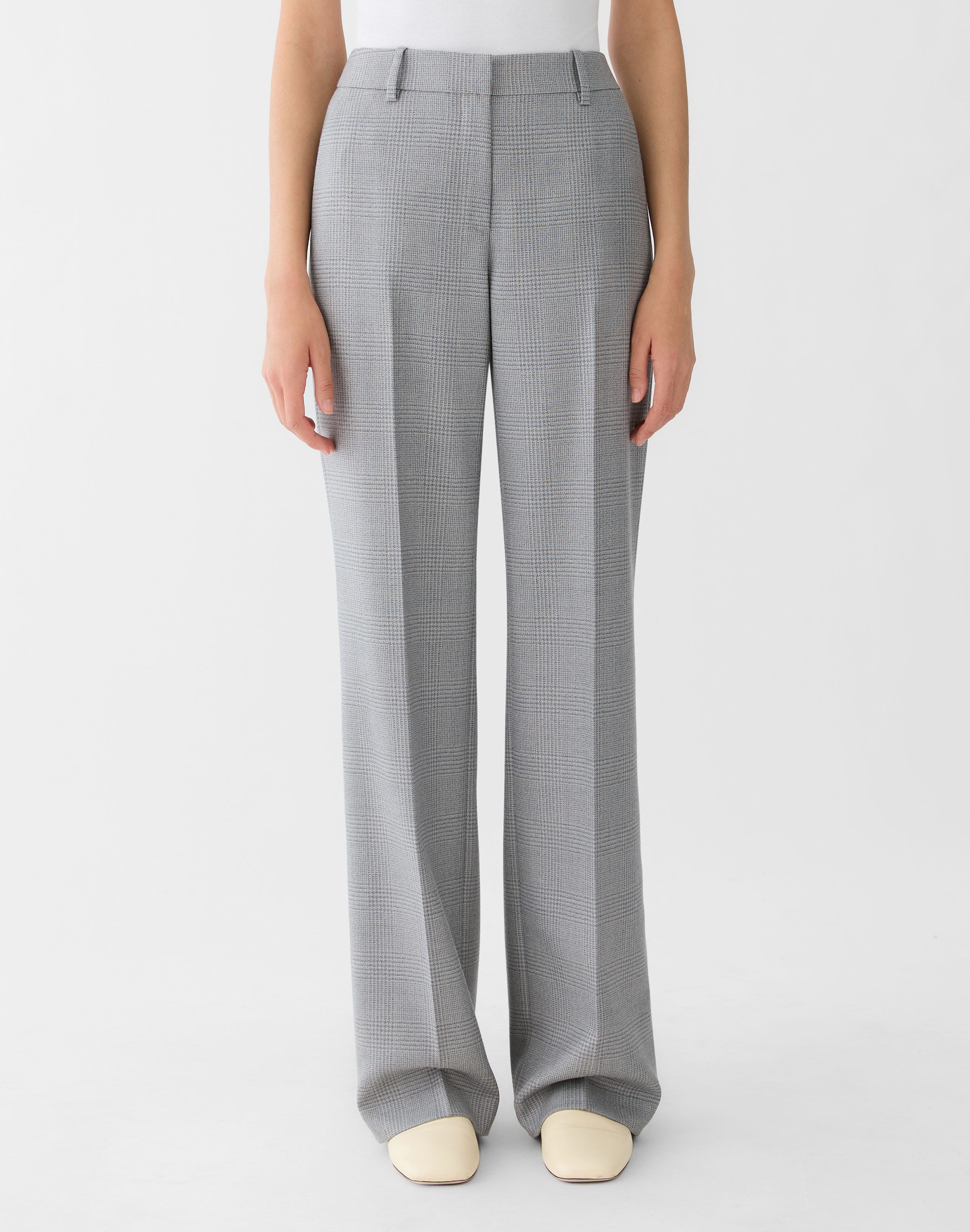 Petite Wool Glen Plaid Gates Straight Pant