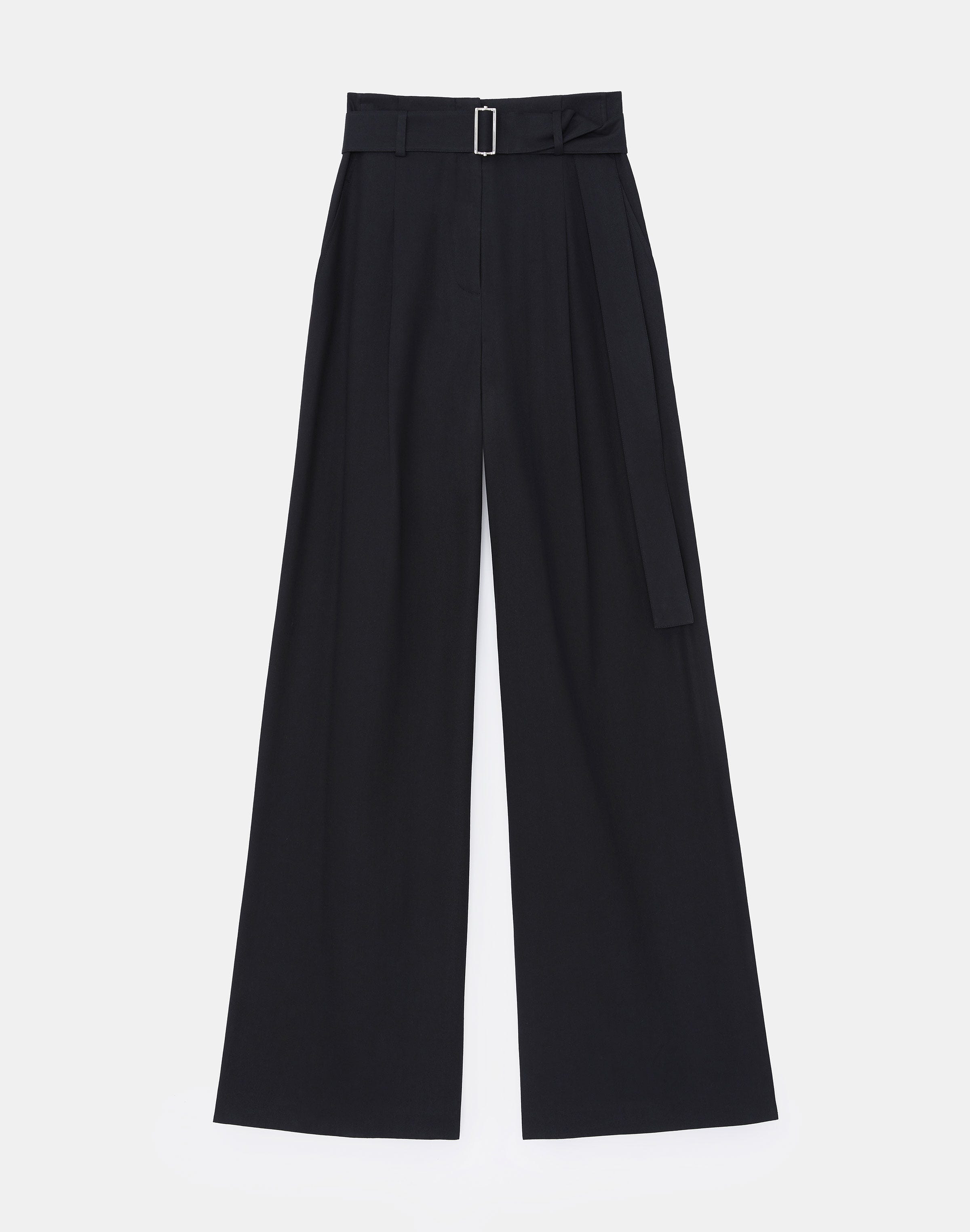 Abaca-Cotton Twill Jagger Wide-Leg Pant 