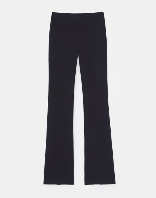 Petite Finesse Crepe Gates Side-Zip Flared Pant
