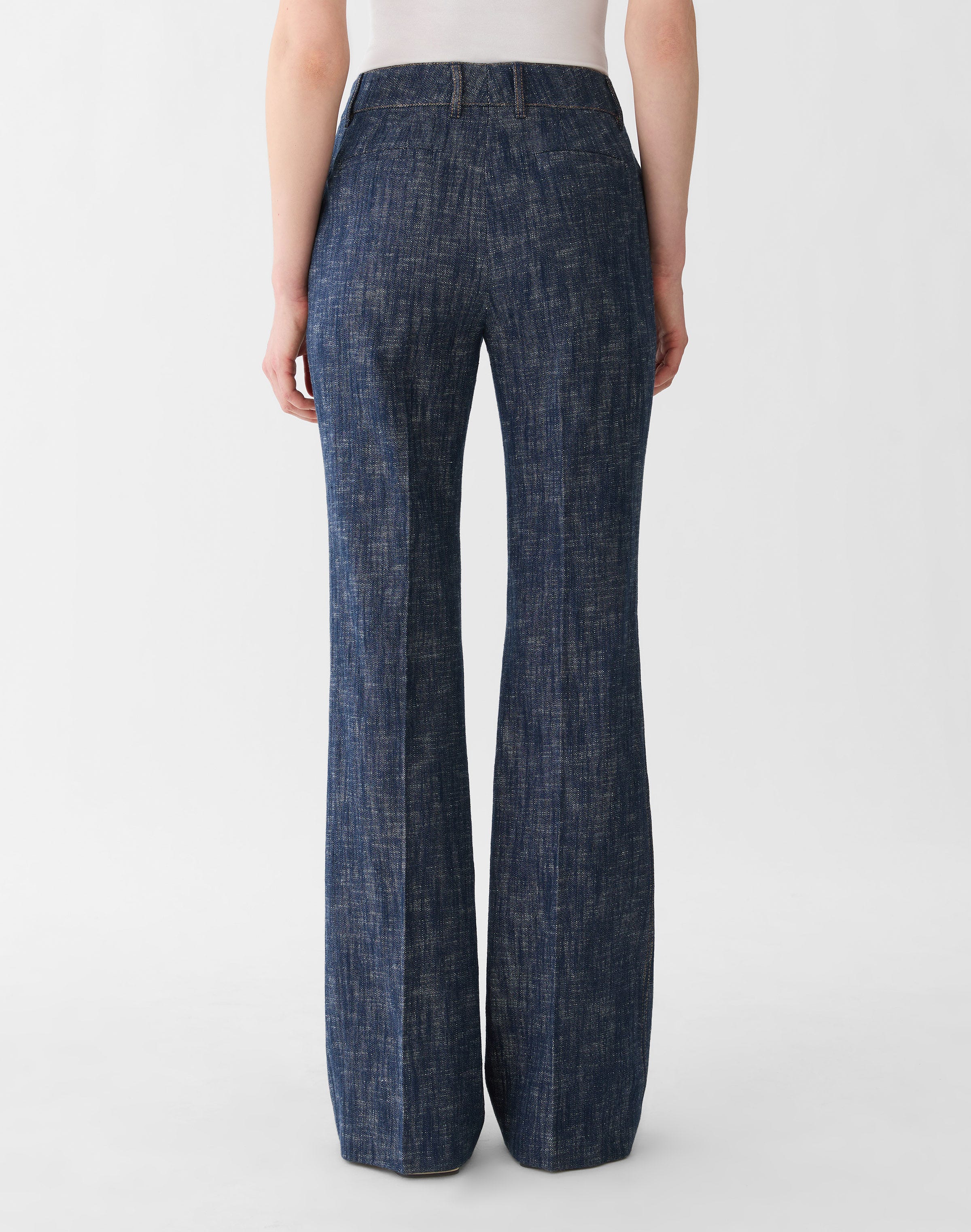 Petite Denim-Effect Twill Reade Flared Pant
