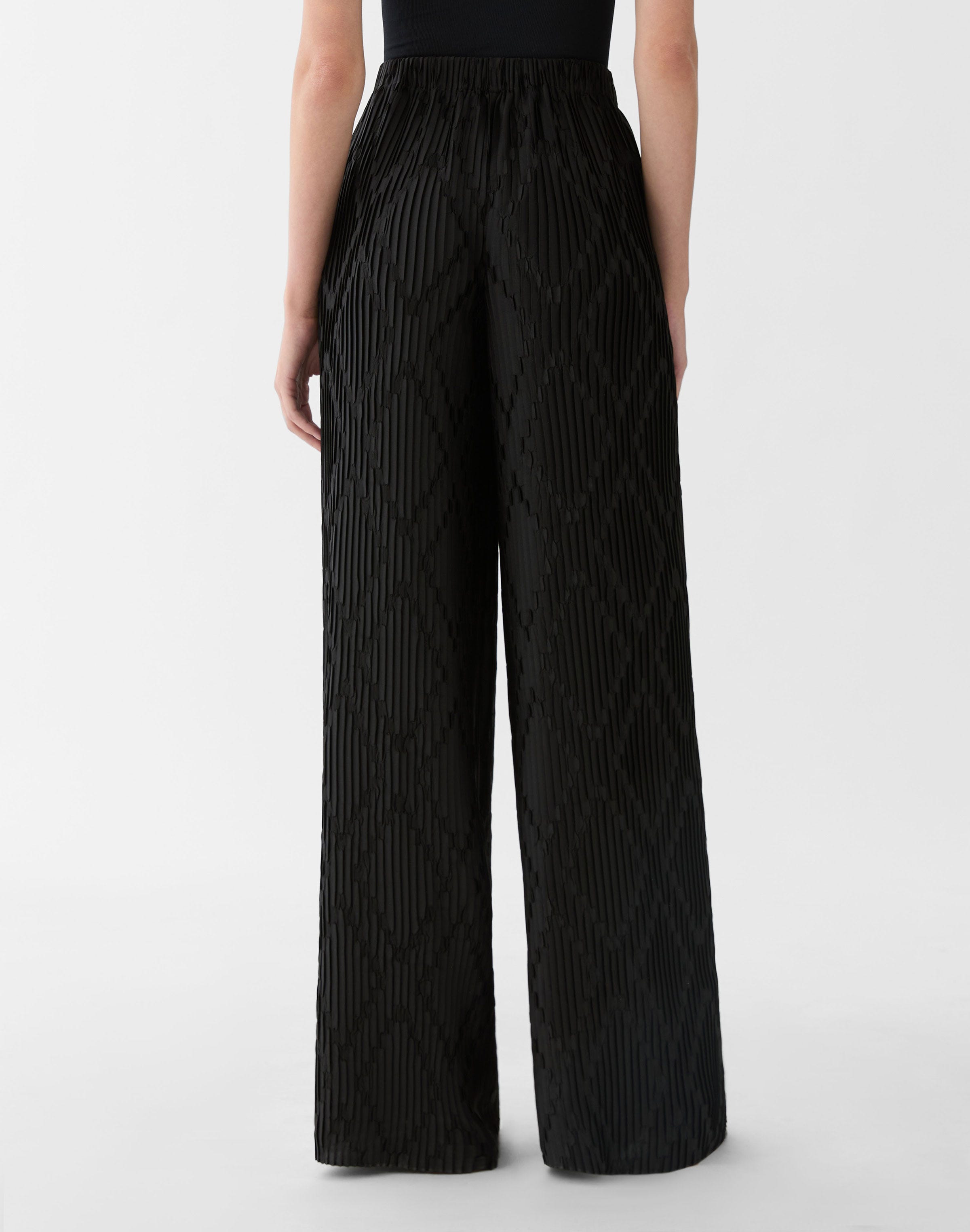 Geo Satin Plissé Parkside Pant