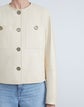 Plus-Size Nappa Leather Patch Pocket Highlands Jacket