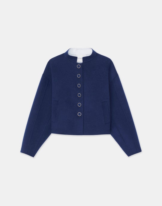 Wool-Cashmere Double Face Cropped Jacket