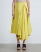 Silk-Linen Drape Front Skirt