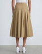 Plus-Size Organic Cotton Poplin Pleated Skirt