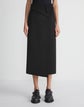 Double Face Wool-Cashmere Foldover Midi Skirt