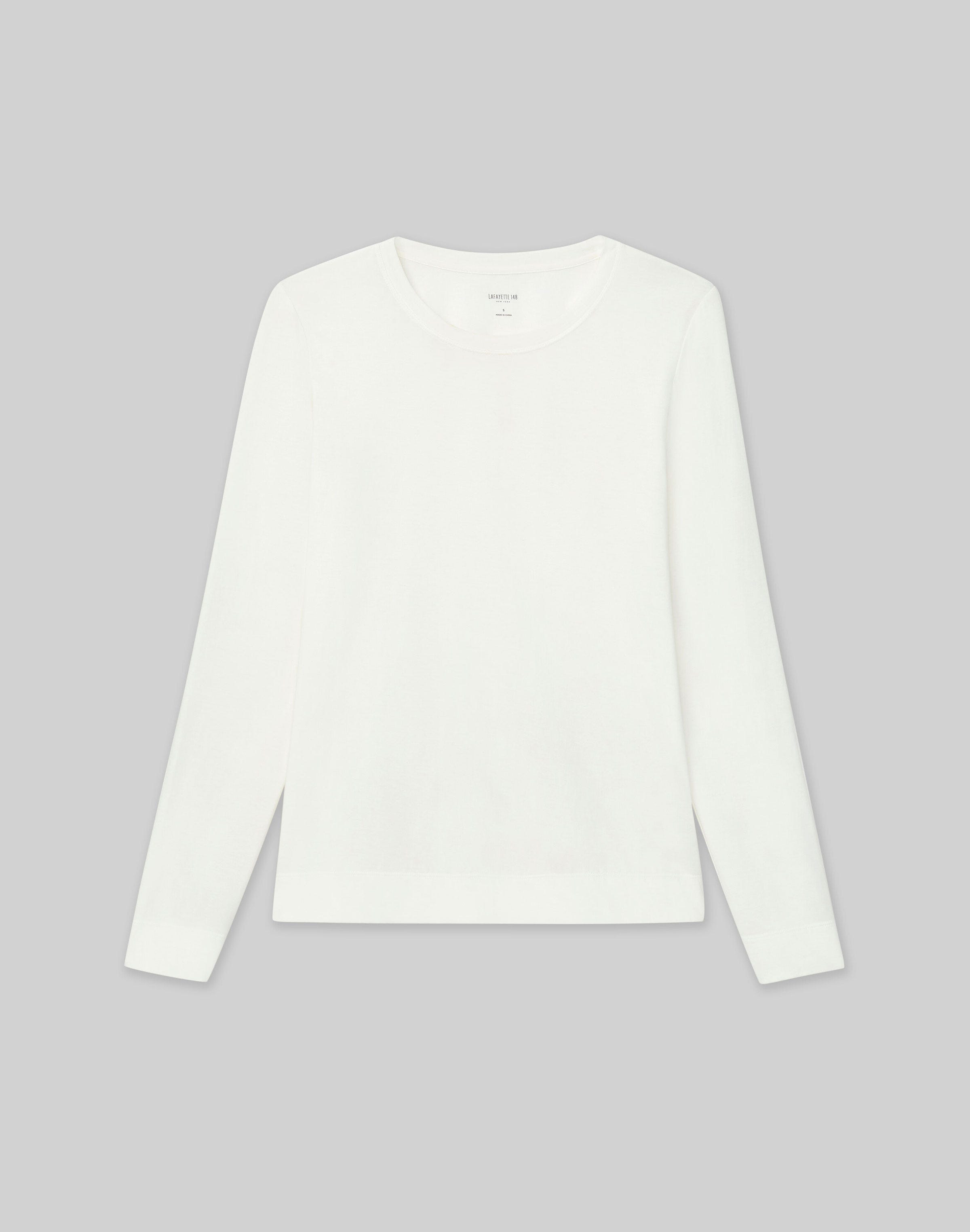Cotton Jersey Modern Long Sleeve Tee | Lafayette 148 New York