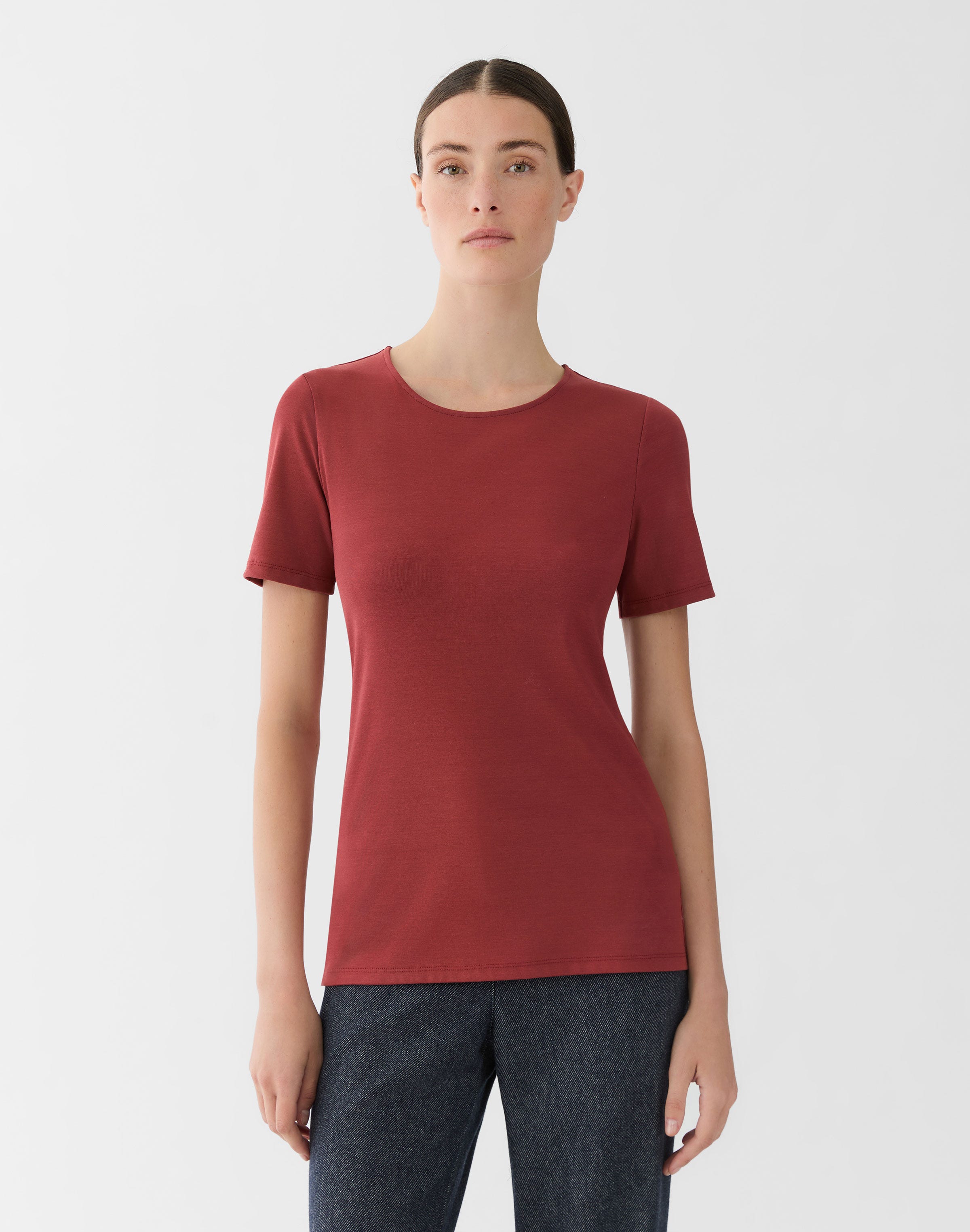 Cotton Rib Crewneck T-Shirt
