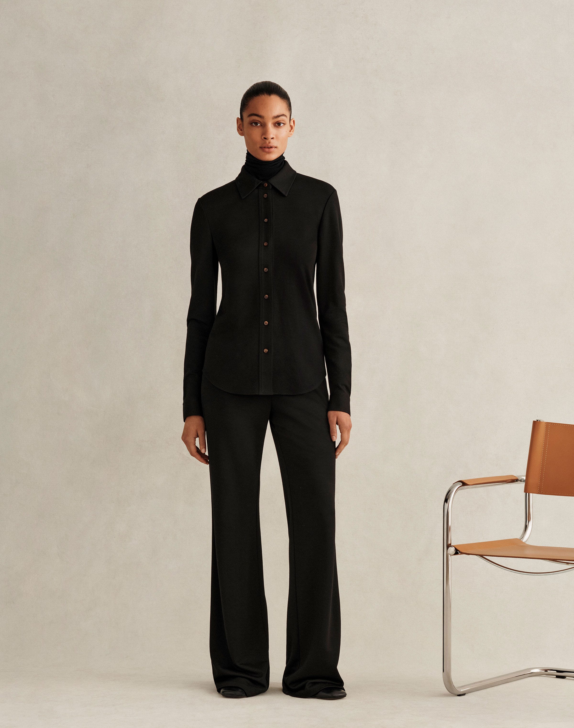 Double Knit Button Front Shirt