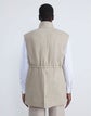 Plus-Size Regenerated Poly Tech Quilted Down Reversible Wool-Cashmere Flannel Vest