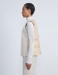 Shearling & Quilted Down Collarless Vest
